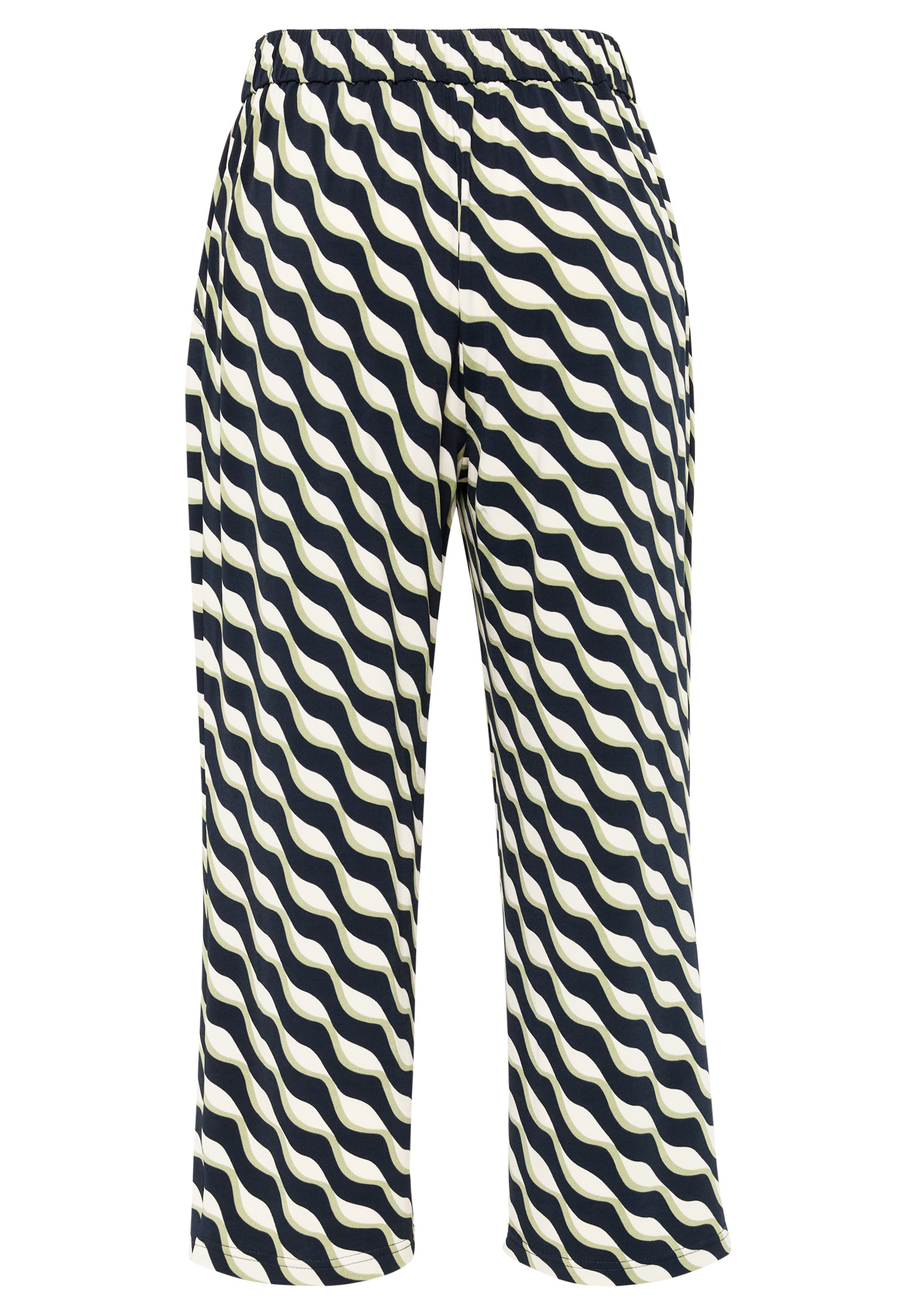 Schlupfhose BETTY BARCLAY "Damen mit Bundfalten", Damen, Gr. 36, Normalgrößen, bunt (dunkelblau, grün), Obermaterial: 95% Polyester, 5% Elasthan, relaxed fit 3/4-Länge, Hosen Schlupfhose 5