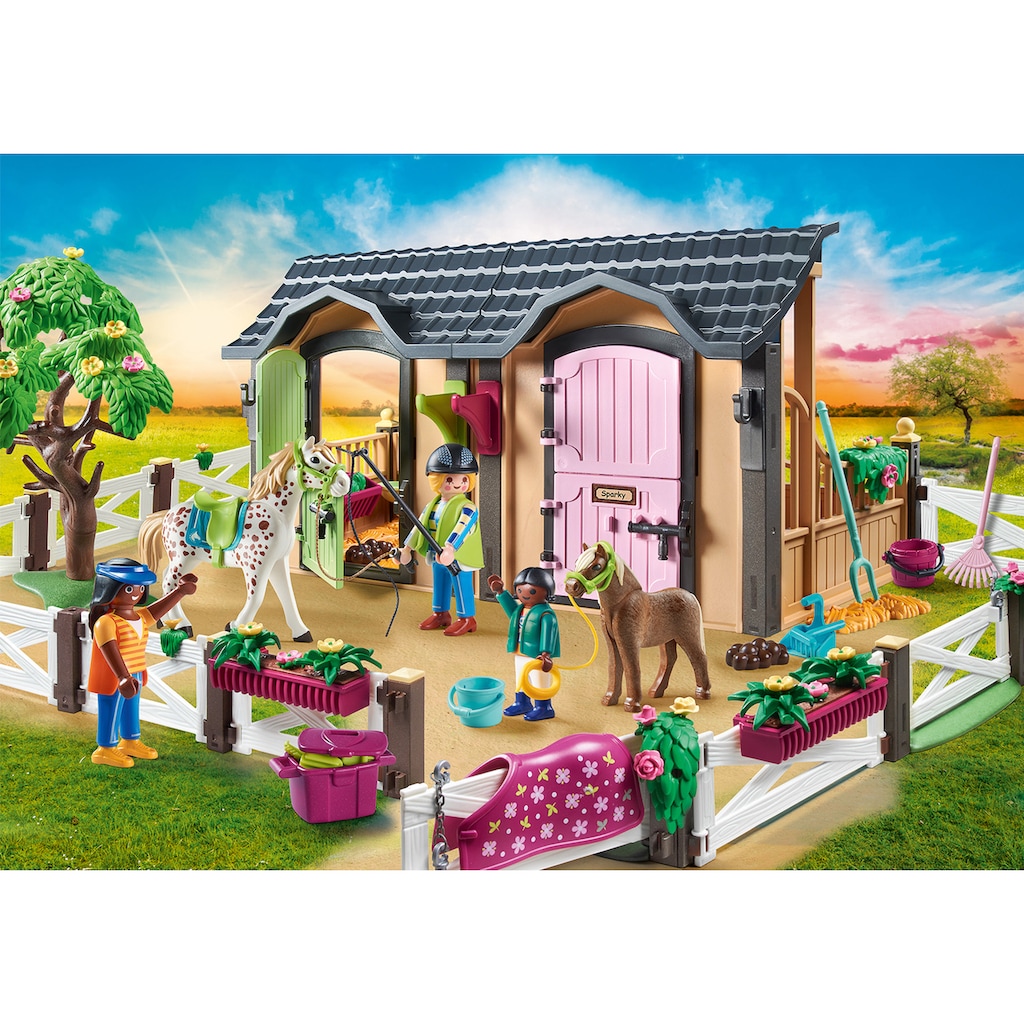 Playmobil® Konstruktions-Spielset »Reitunterricht mit Pferdeboxen (70995), Country«, (211 St.)