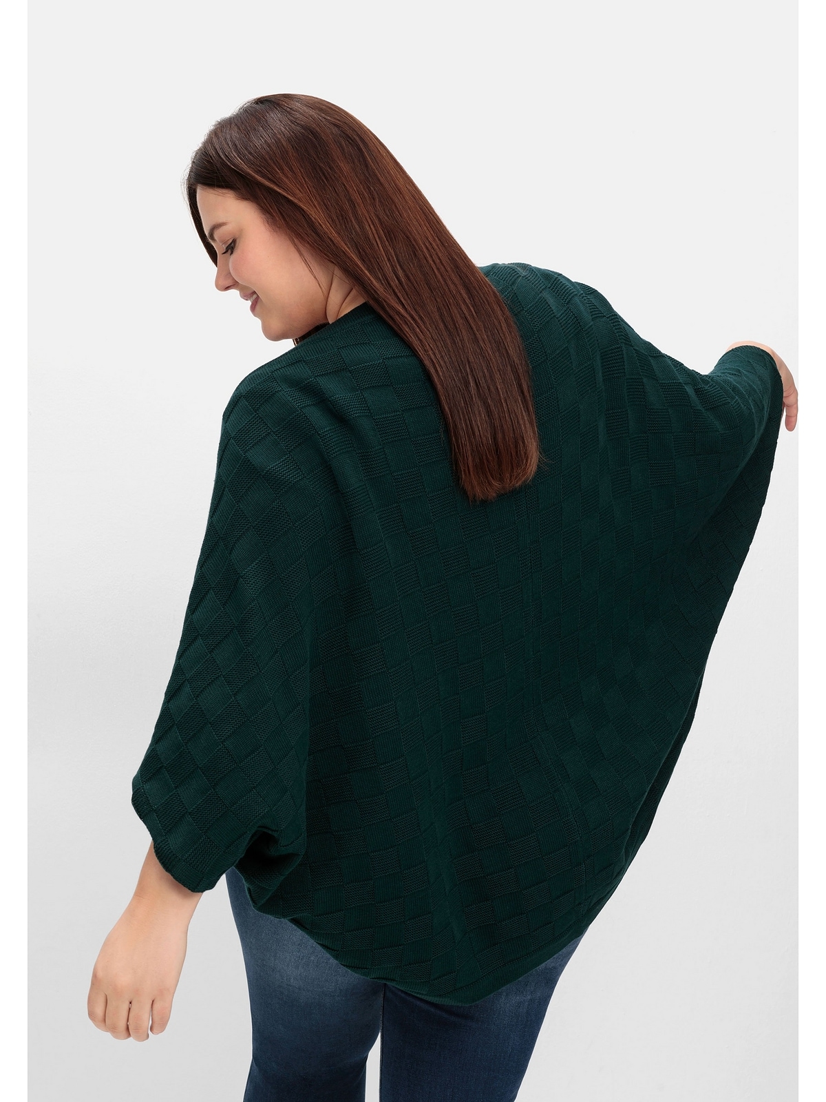 Sheego Strickjacke »Große Größen«, im tonigen Schachbrettmuster