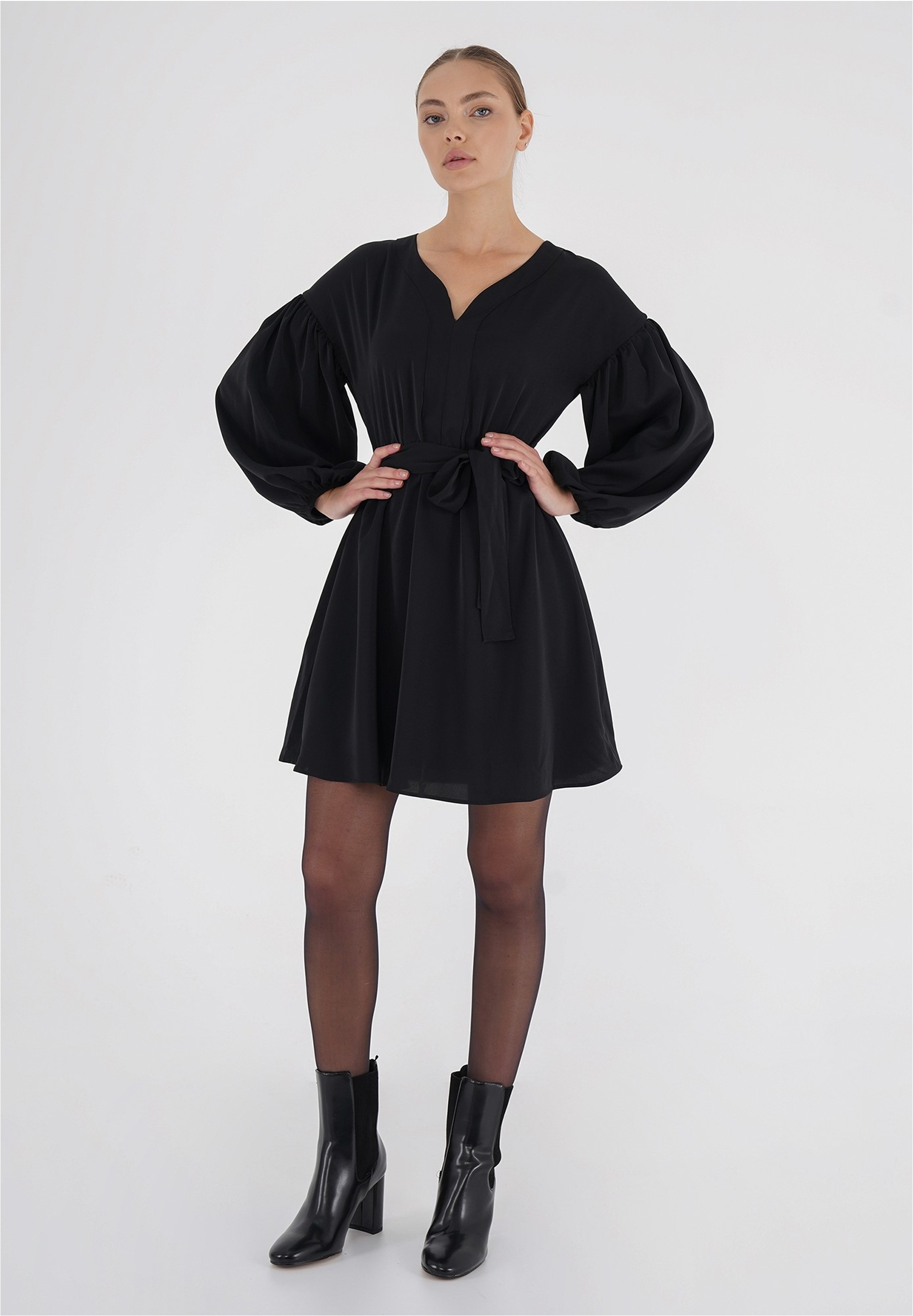freshlions Jerseykleid, (1 tlg.), mit stilvollen Puffärmeln günstig online kaufen