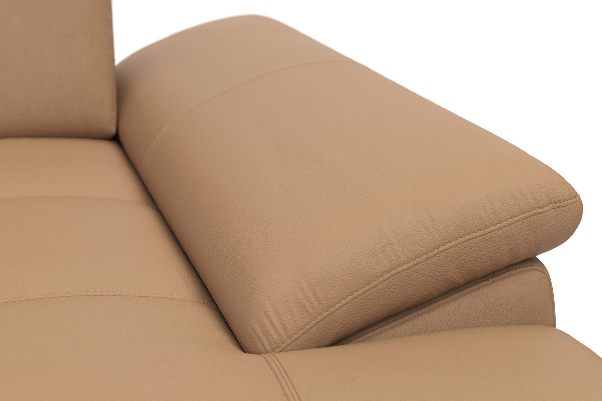 Places of Style Ecksofa Costello, mit Sitztiefenverstellung und Armlehnfunktion, incl. 3 Nierenkissen