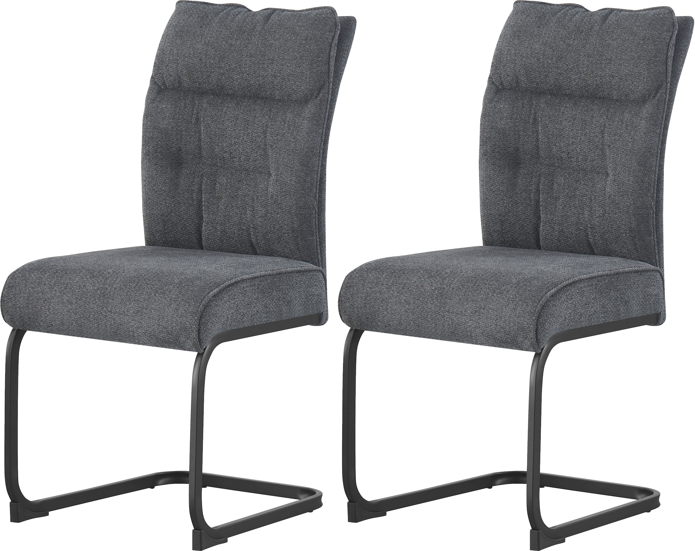 Home affaire Esszimmerstuhl "BARRIE, 2er Set, mit Metallgestell in matt schwarz" (Set) 2 Stk.in verschiedenen Farben, Belsatbarkeit pro Stuhl 120 kg, mit Armlehne