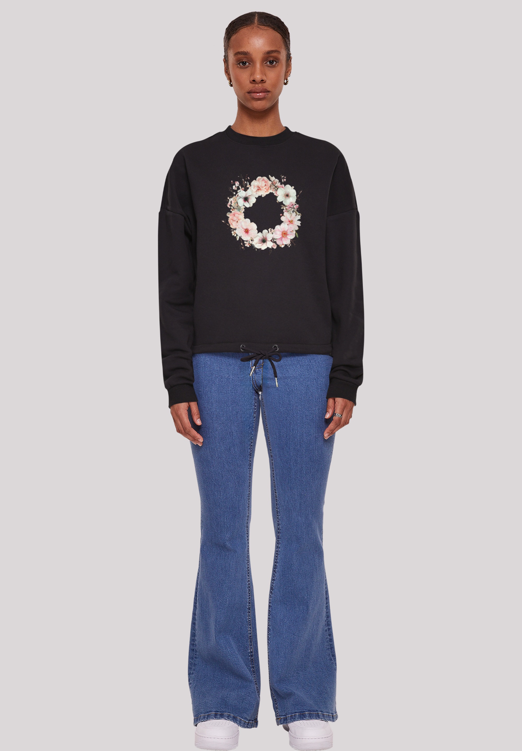 F4NT4STIC Sweatshirt »Rosa Blumenkranz«, Premium Qualität