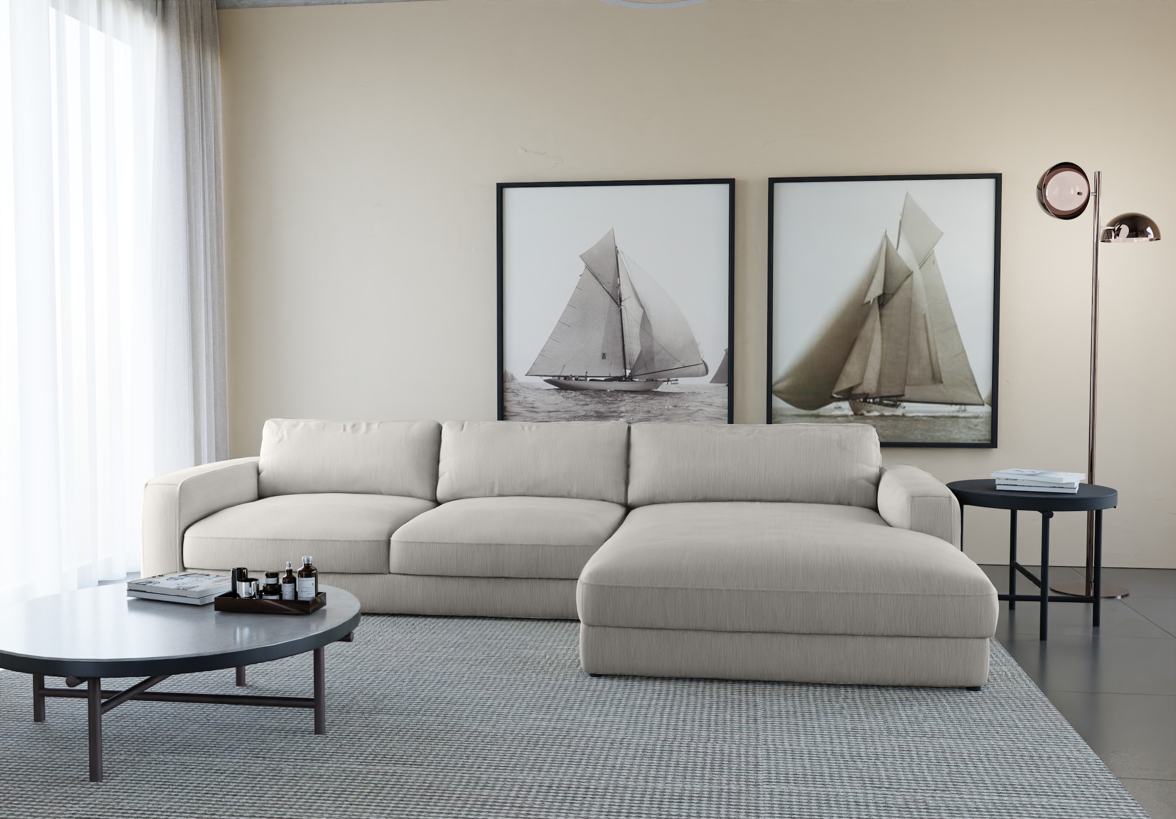 Home affaire Ecksofa "Bloomfield, bequem und elegant, Breite 303cm, L-Form" mit Bettfunktion und Bettkasten, Unser Dauertiefpreis