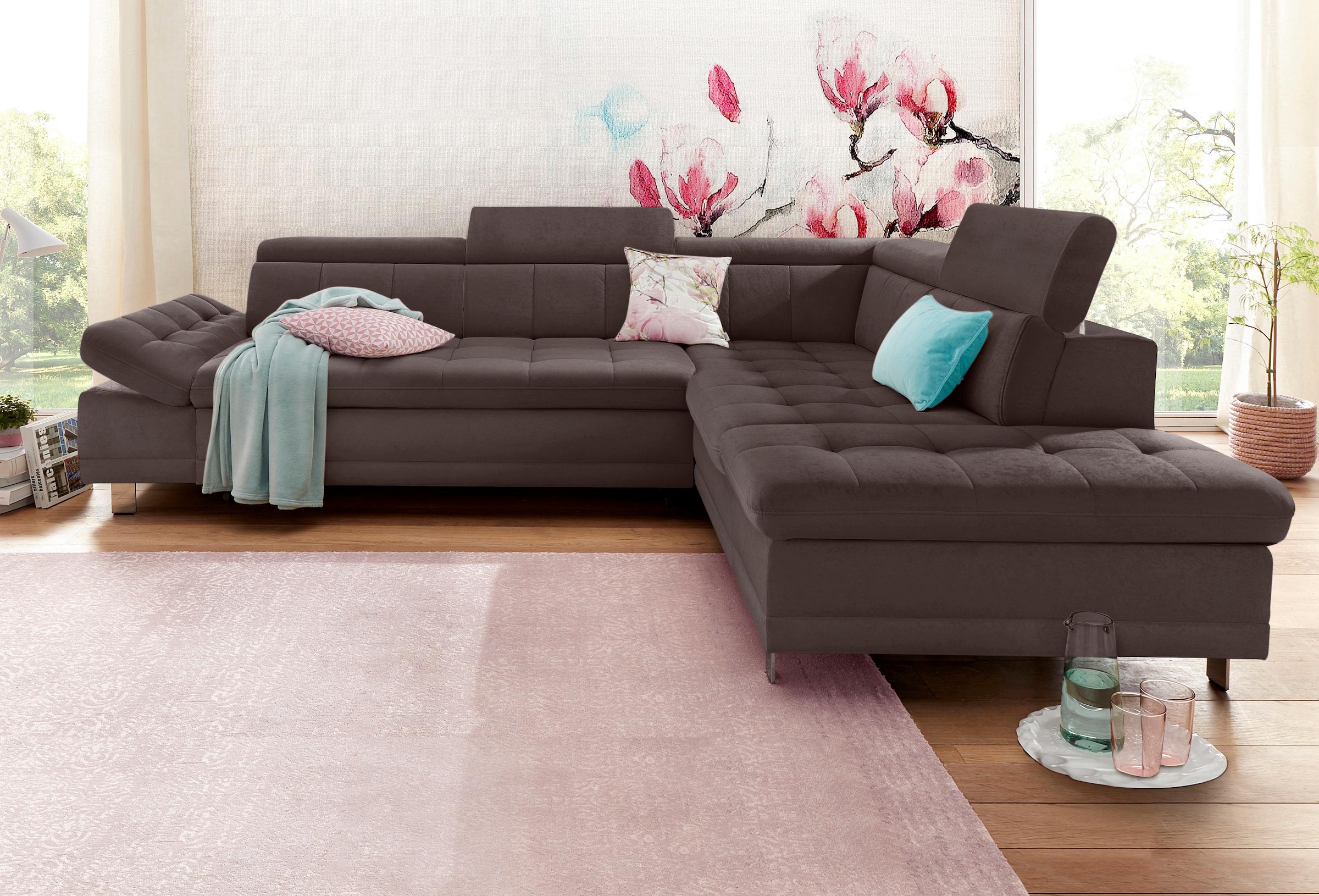 sit&more Ecksofa "Limit L-Form" wahlweise mit Schlaffunktion und Bettkasten