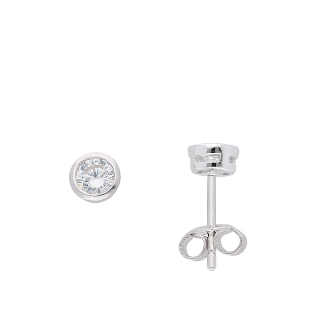 Adelia´s Paar Ohrhänger »925 Silber Ohrringe Ohrstecker mit Zirkonia Ø 5  mm«, mit Zirkonia Silberschmuck für Damen online bestellen | BAUR