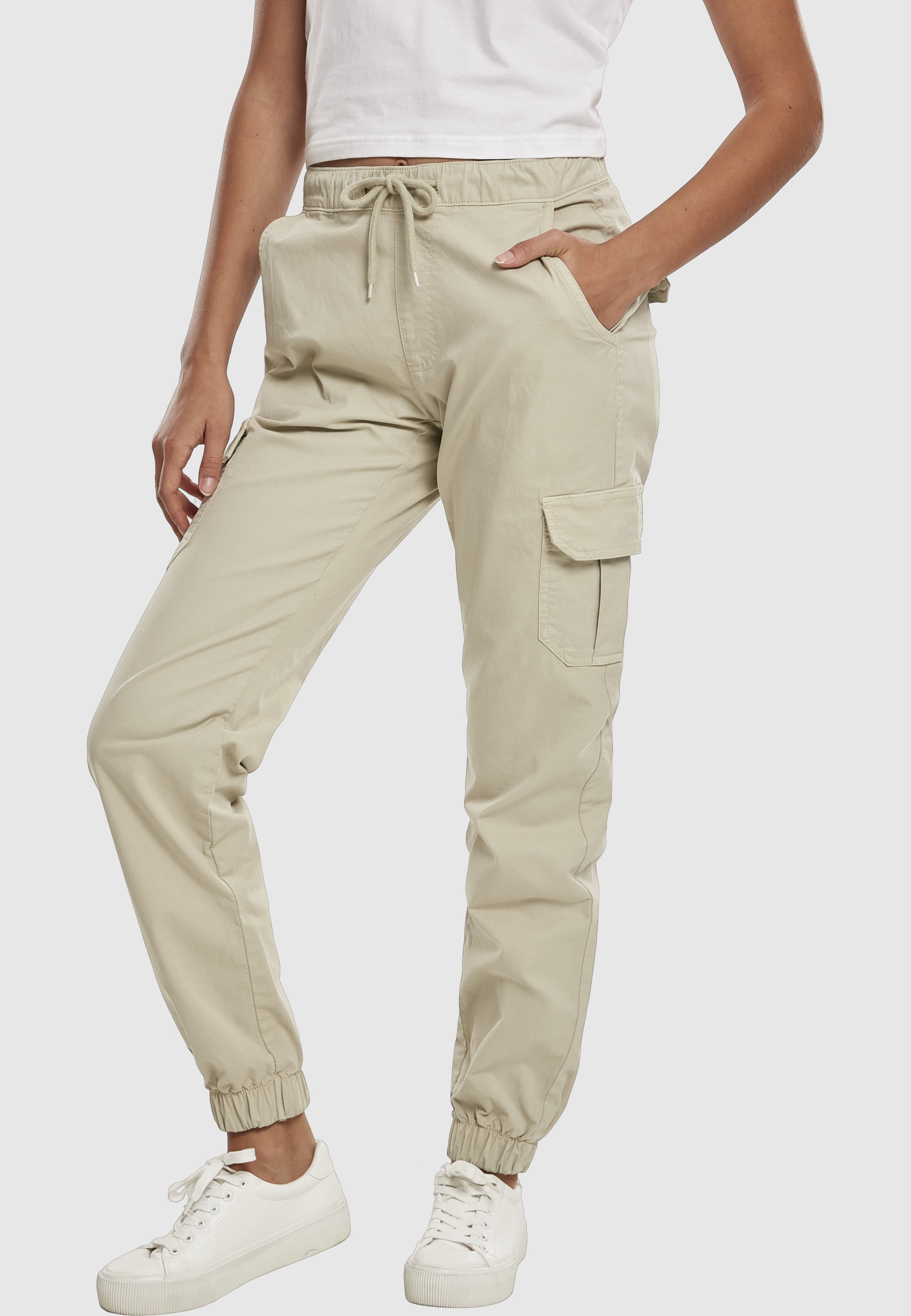URBAN CLASSICS Cargohose »Urban Classics Damen Ladies High Waist Cargo Jogging Pants«
