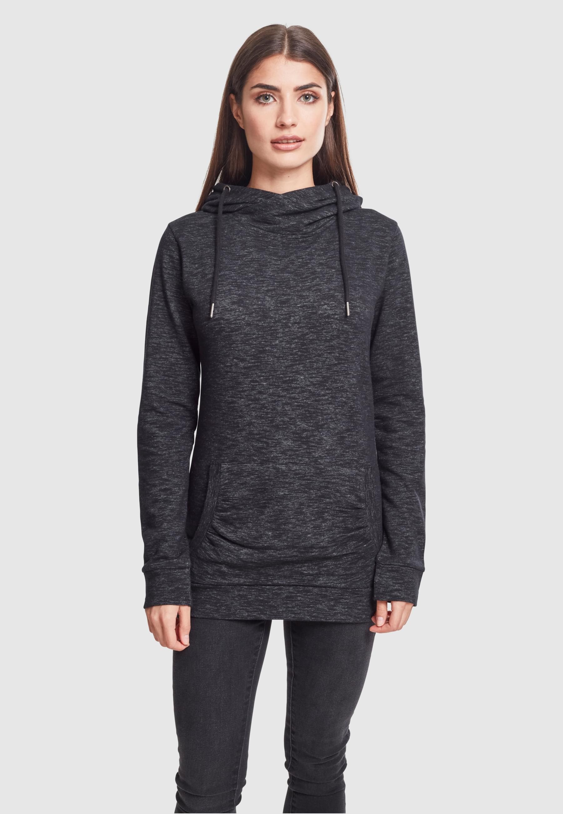 URBAN CLASSICS Rundhalspullover »Urban Classics Damen Ladies Slub Terry High Neck Hoody«, (1 tlg.)