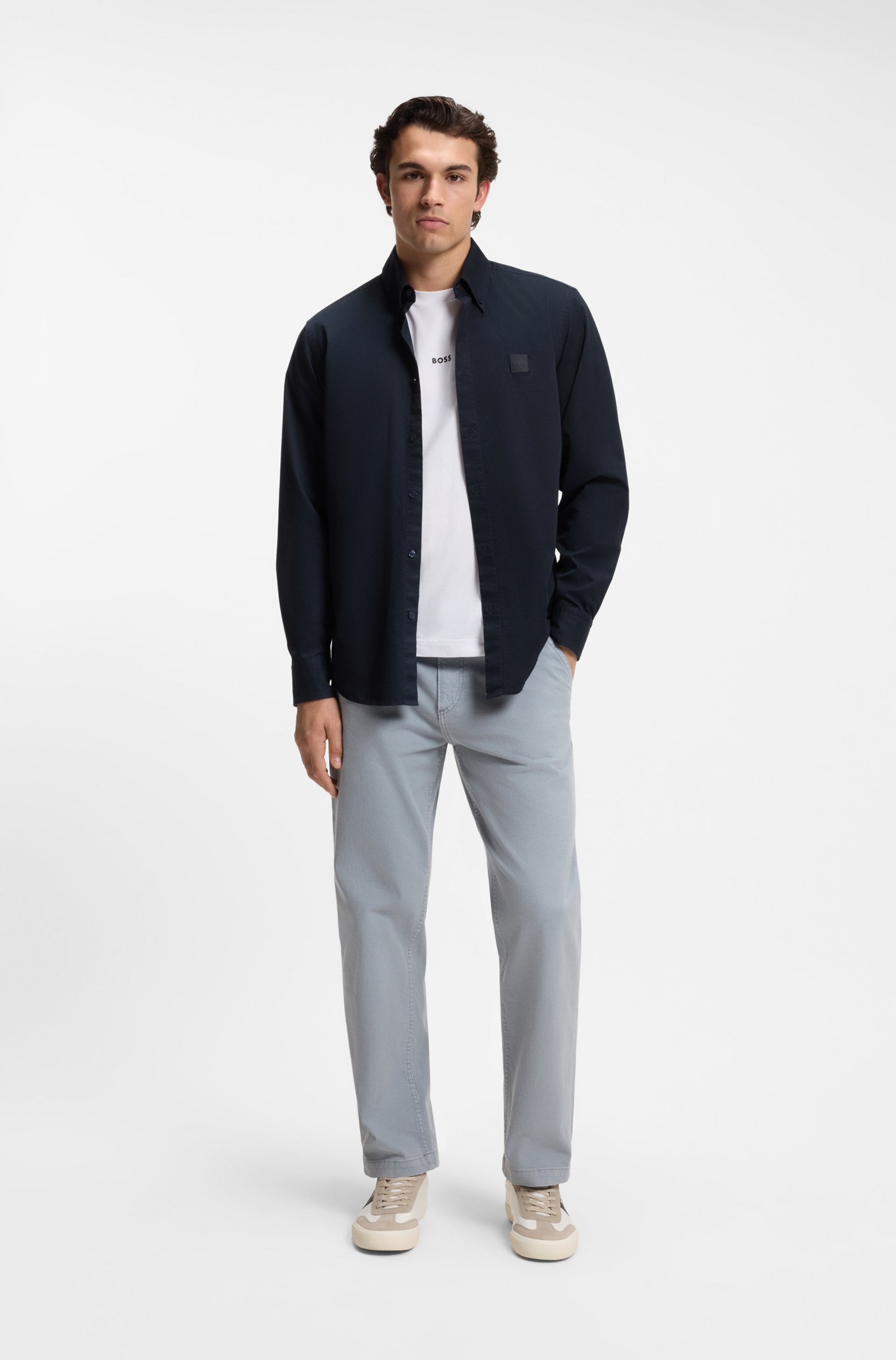 BOSS ORANGE Langarmhemd »Ricoplus M« Button-down-Kragen, Regular Fit, reine Baumwolle