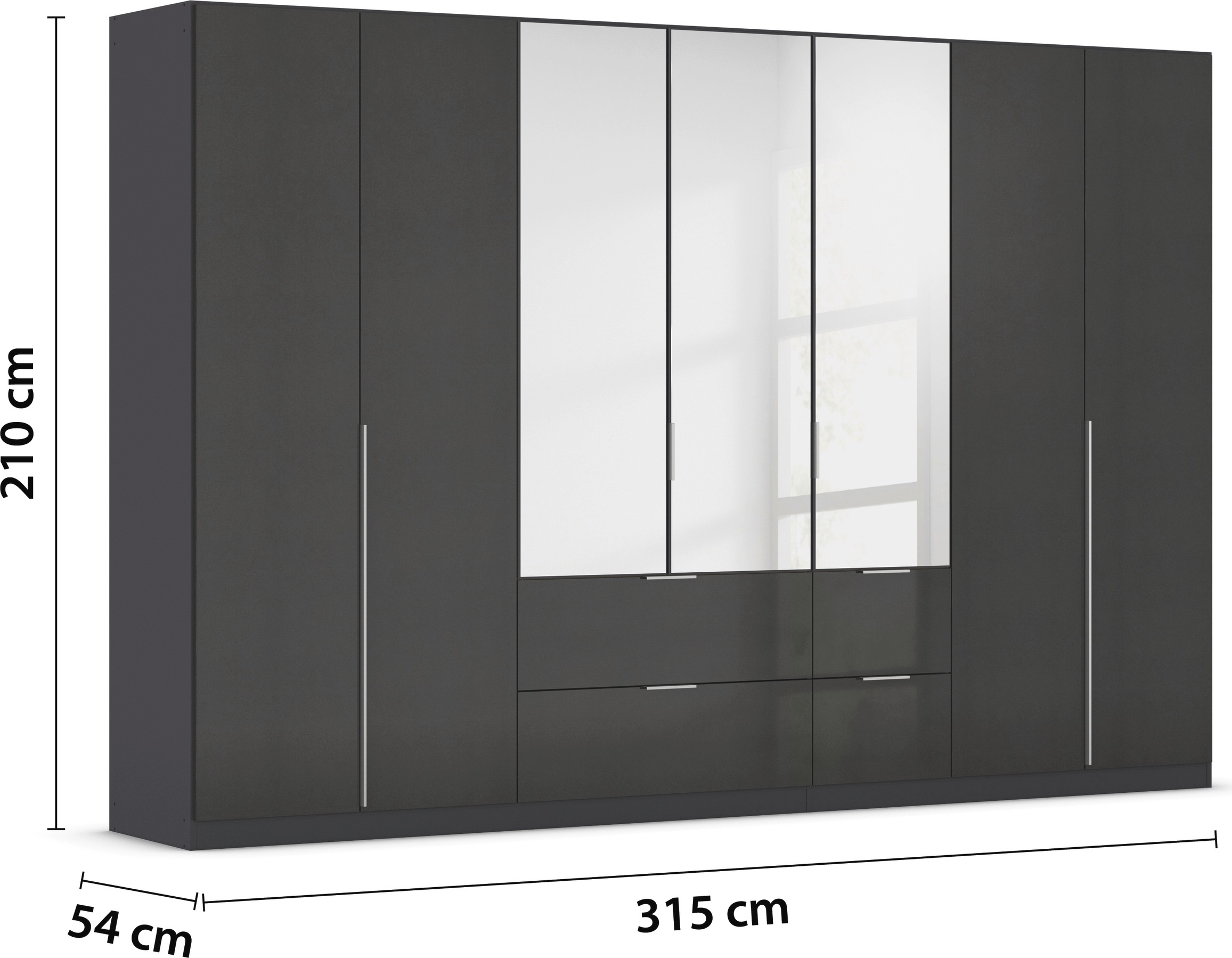 rauch Drehtürenschrank »Kleiderschrank Schrank Garderobe AGORDO mit Dekor- oder Hochglanzfront«, (in zwei Griff-Farben mit Dekor- oder Hochglanzfront), mit Außenschubkästen, in 6 Breiten und 2 Höhen MADE IN GERMANY