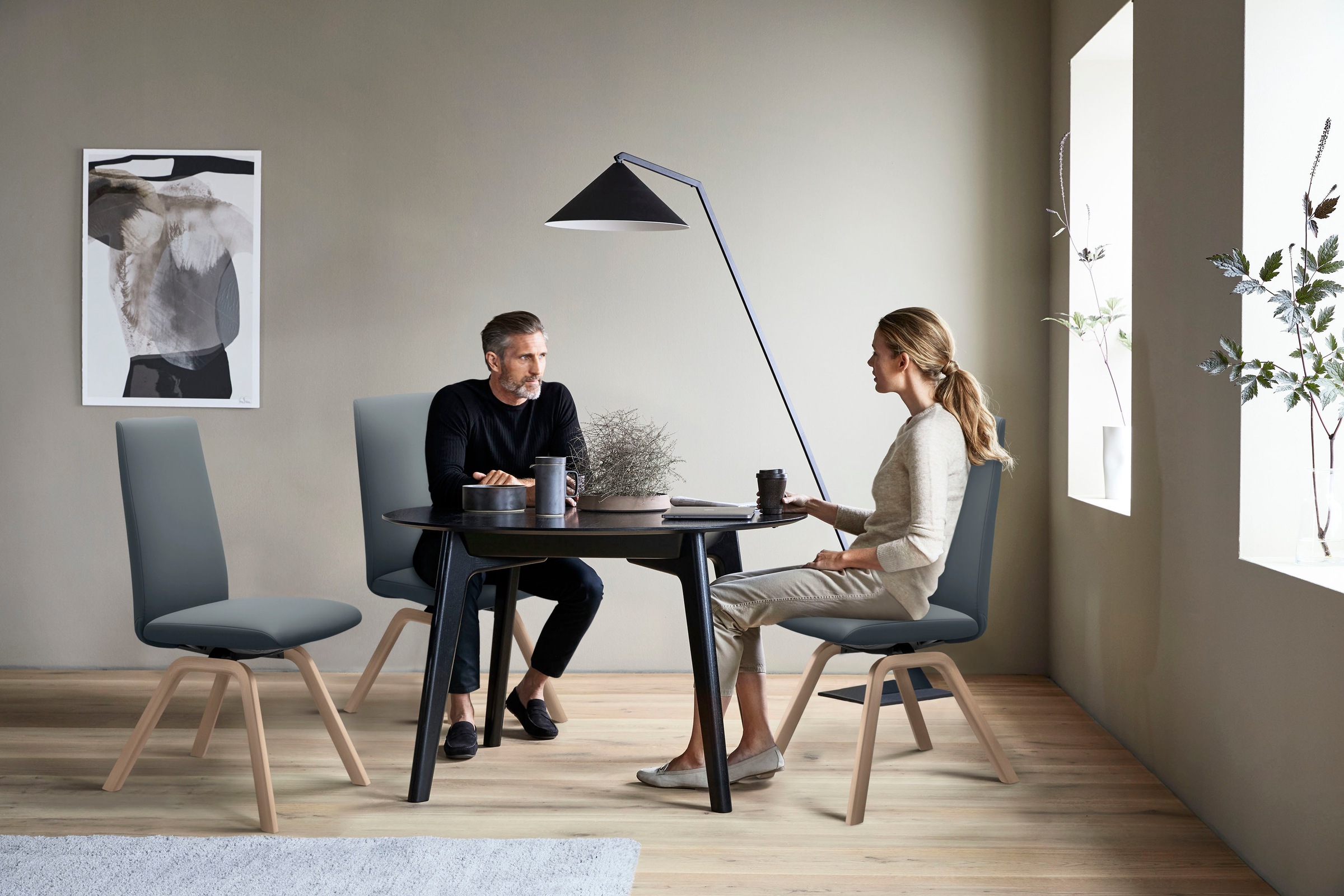 Stressless® Polsterstuhl »Laurel«, Leder BATICK, High Back, Größe L, mit schräggestellten Beinen in Eiche natur