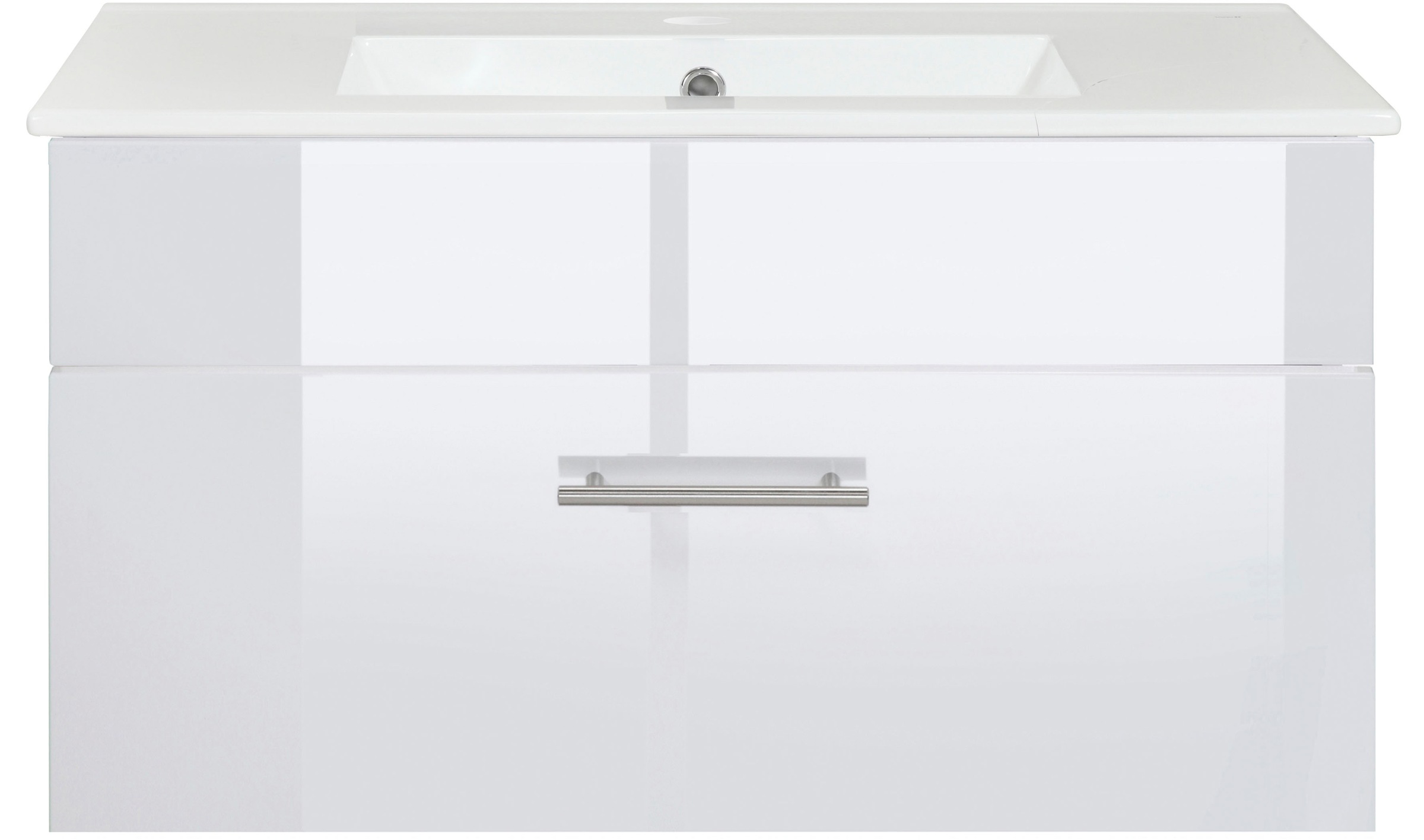 welltime Waschtisch »Trento Light, 60cm, 80cm, 100cm, Keramik-Auflagebecken«, 1 feste Blende und 1 Auszug