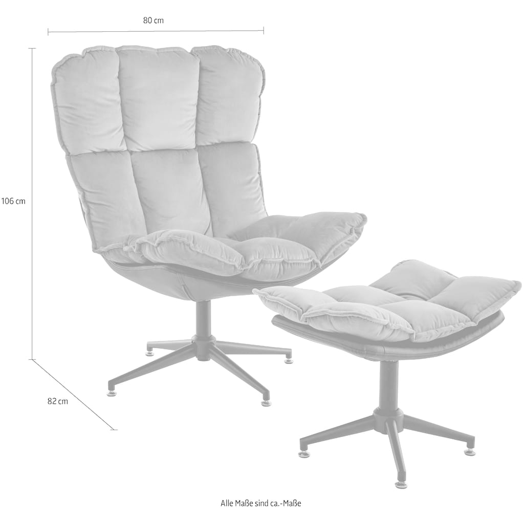 Guido Maria Kretschmer Home&Living Drehsessel »Seet, Polstersessel mit Hocker,«, (2 St.)