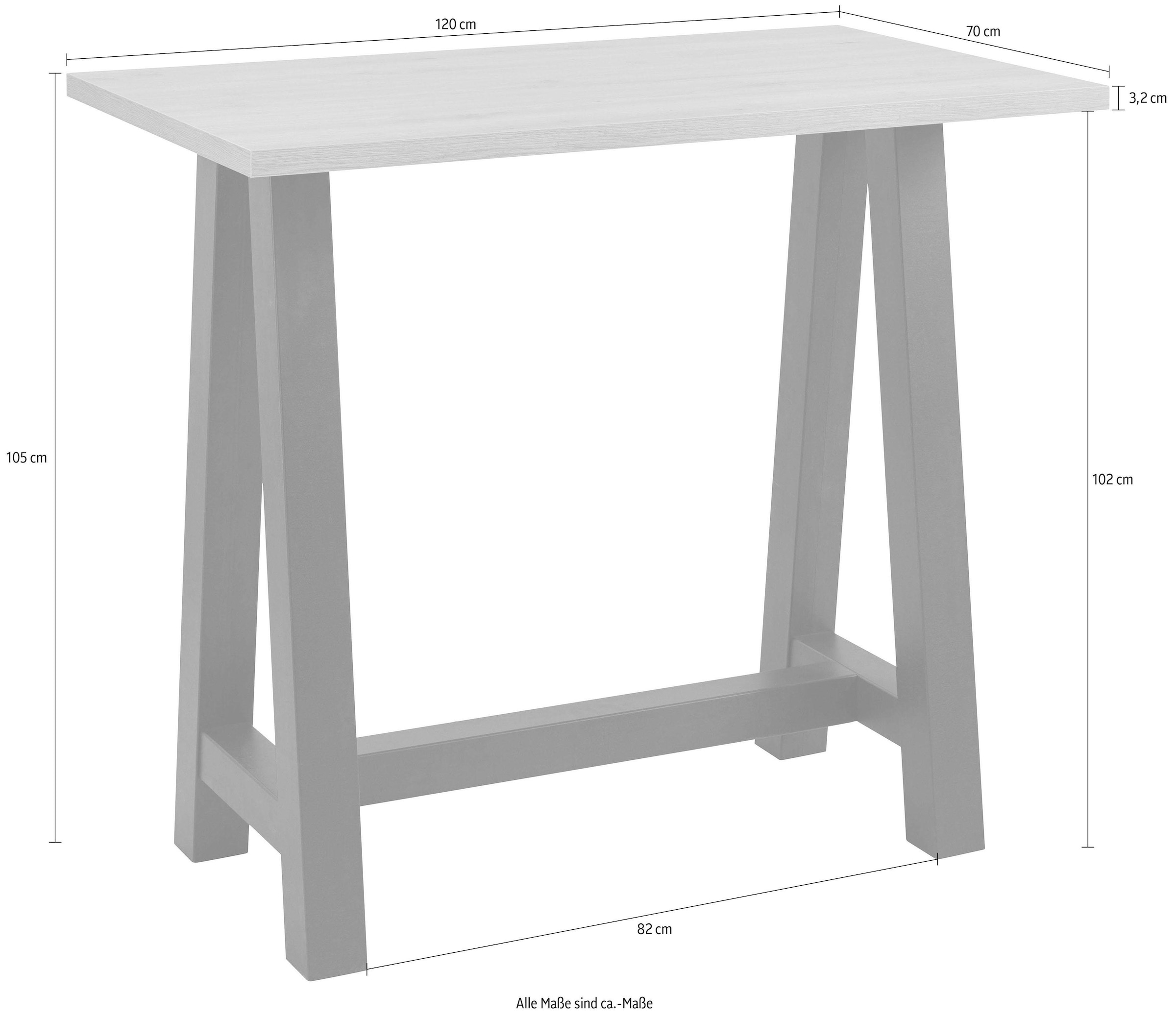 Mäusbacher Bartisch, Gestell in A-Form (Breite 120, 140 oder 160 cm)