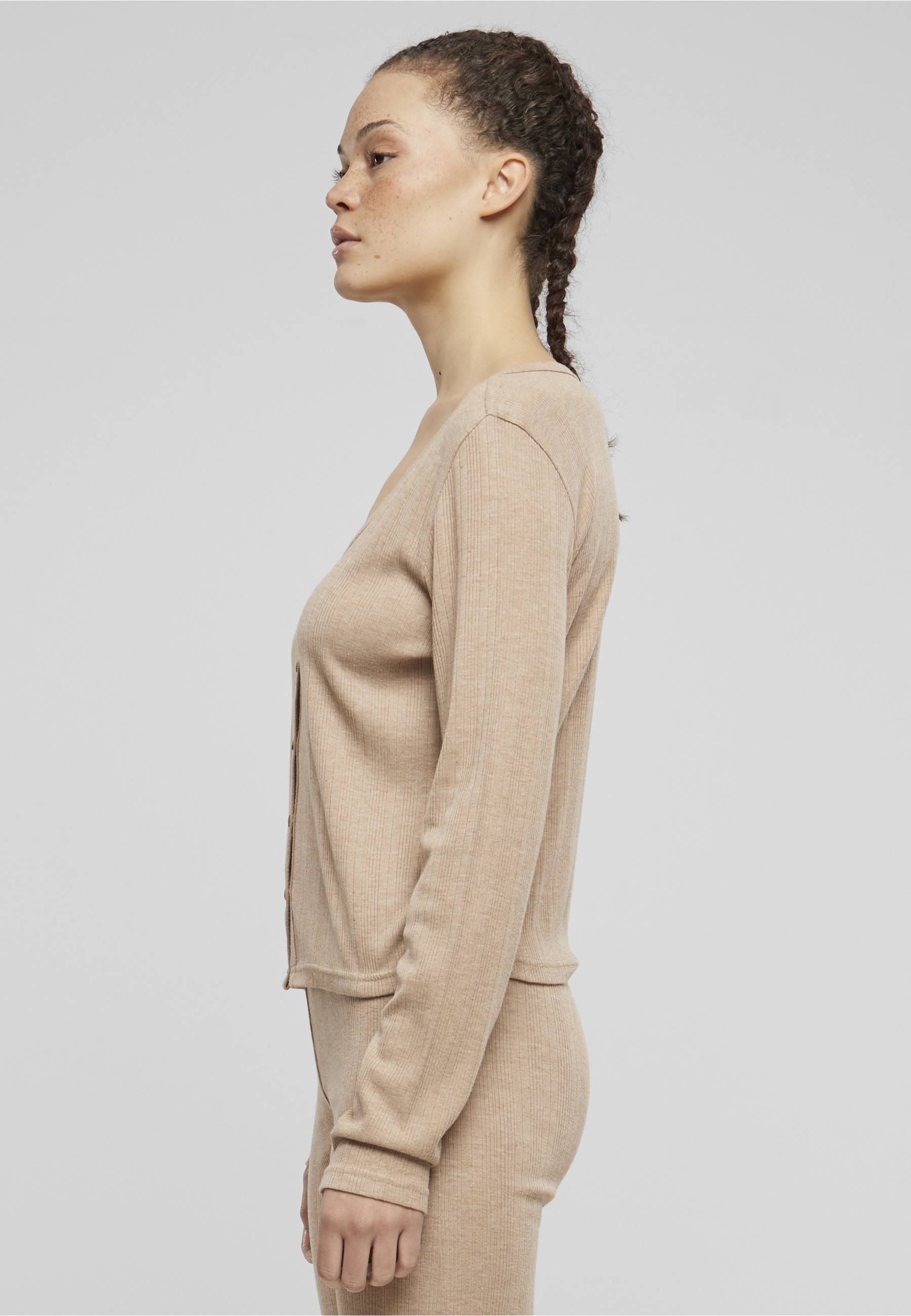 URBAN CLASSICS Strickjacke »Urban Classics Ladies Rib Cardigan« 1 Stk.