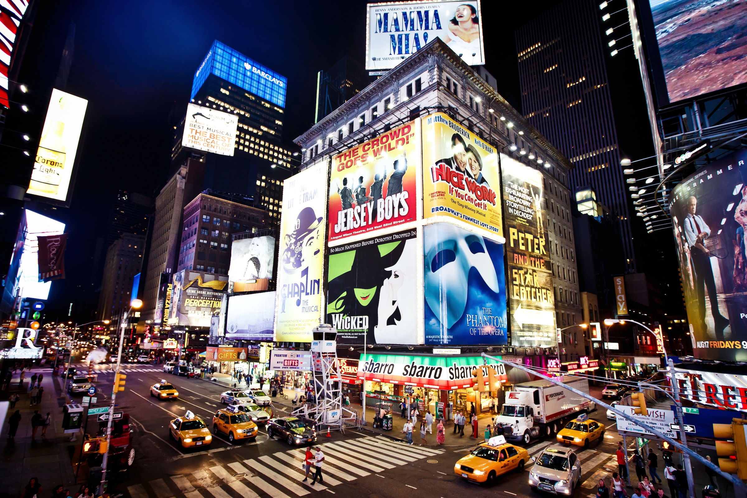 Fototapete »NEW YORK-BROOKLYN BRIDGE MANHATTAN SKYLINE TIMES SQUARE«