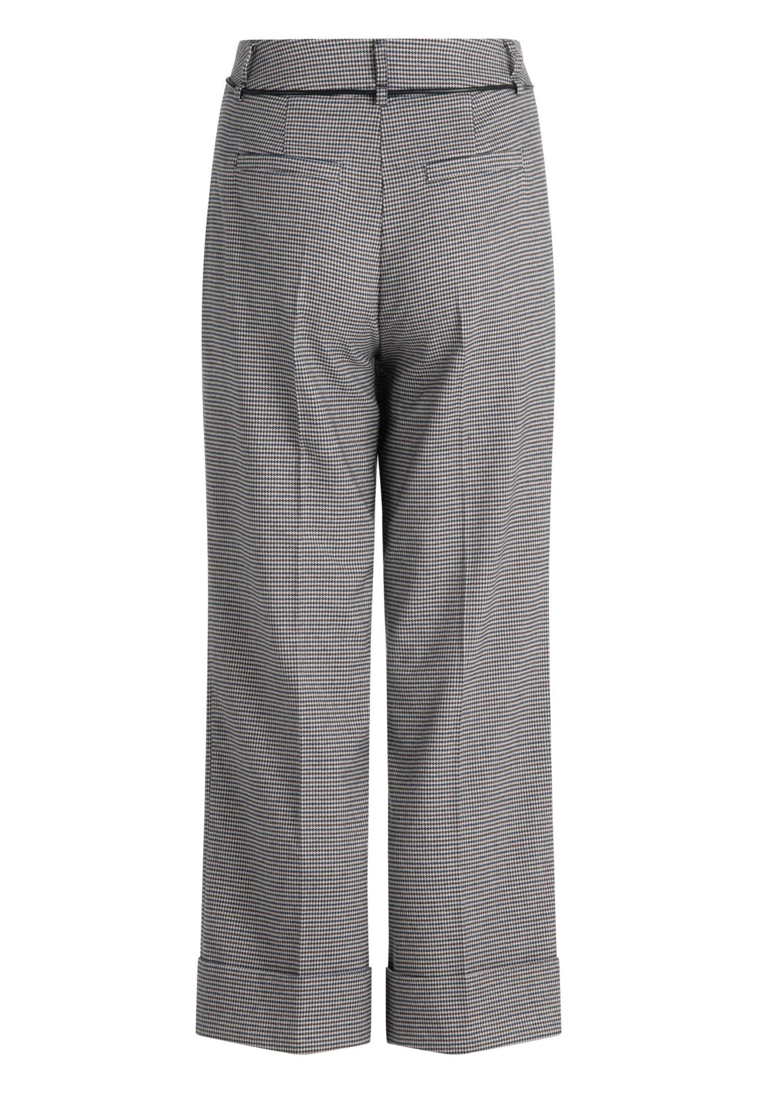 Zero Stoffhose »zero Damen Hose kariert mit Umschlag«, Gürtel