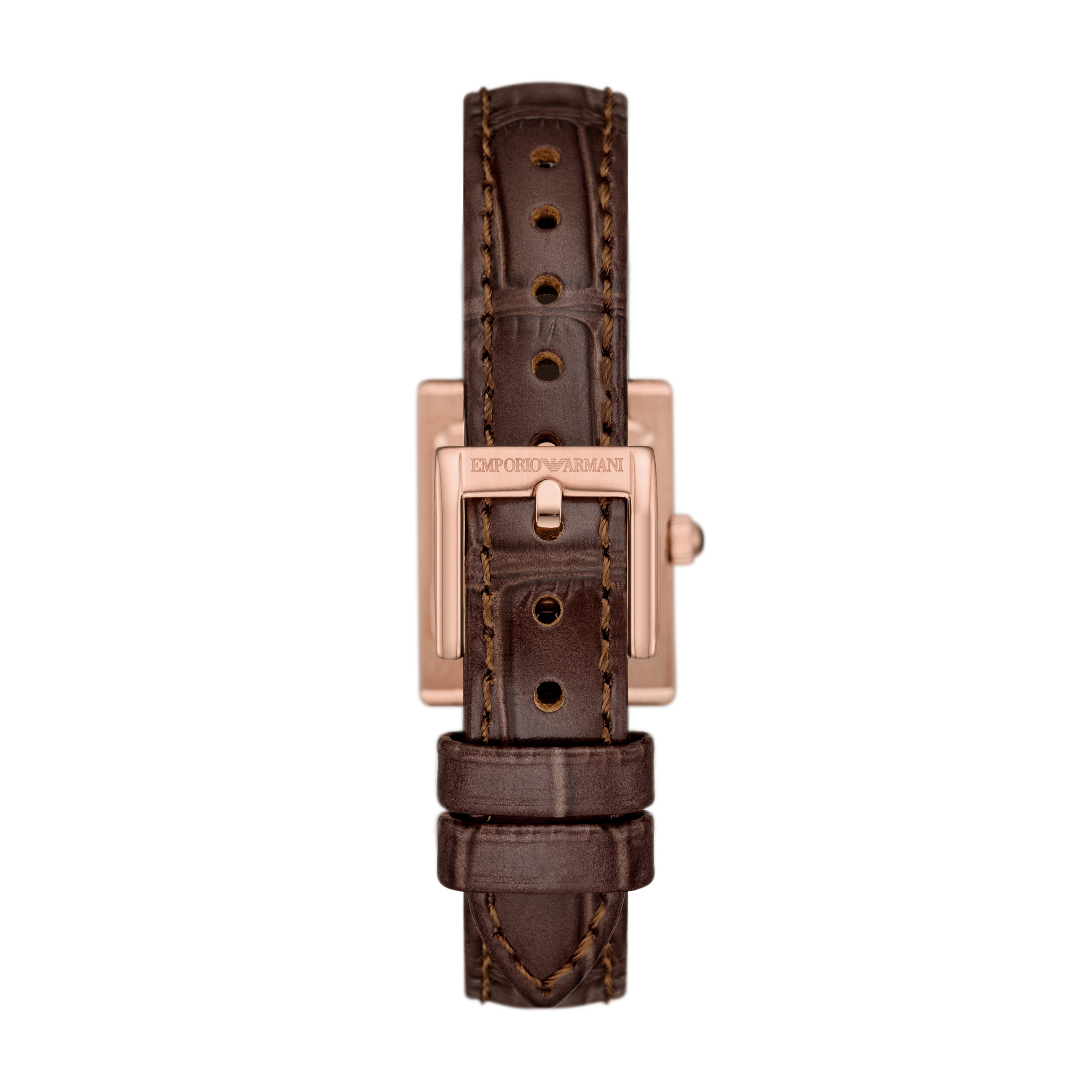 Emporio Armani Quarzuhr Armbanduhr, Damenuhr, Lederarmband, Ideal auch als Geschenk, analog