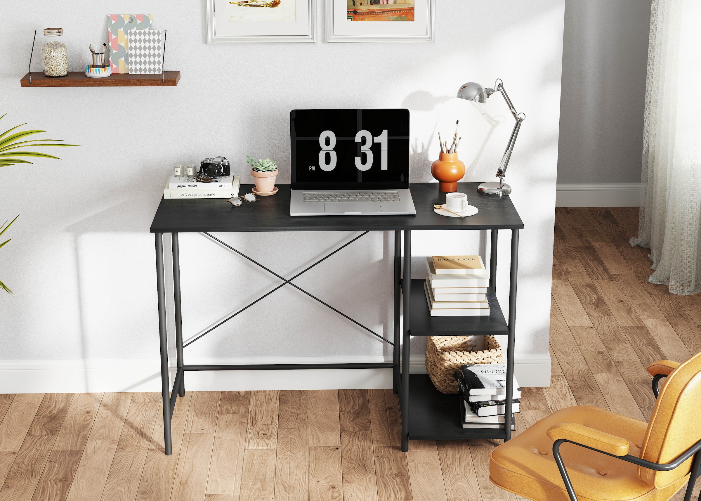 INOSIGN Schreibtisch »Skruva«, (Breite 110 cm), Computertisch, Home-Office, Metallgestell, geringe Tiefe von 48 cm