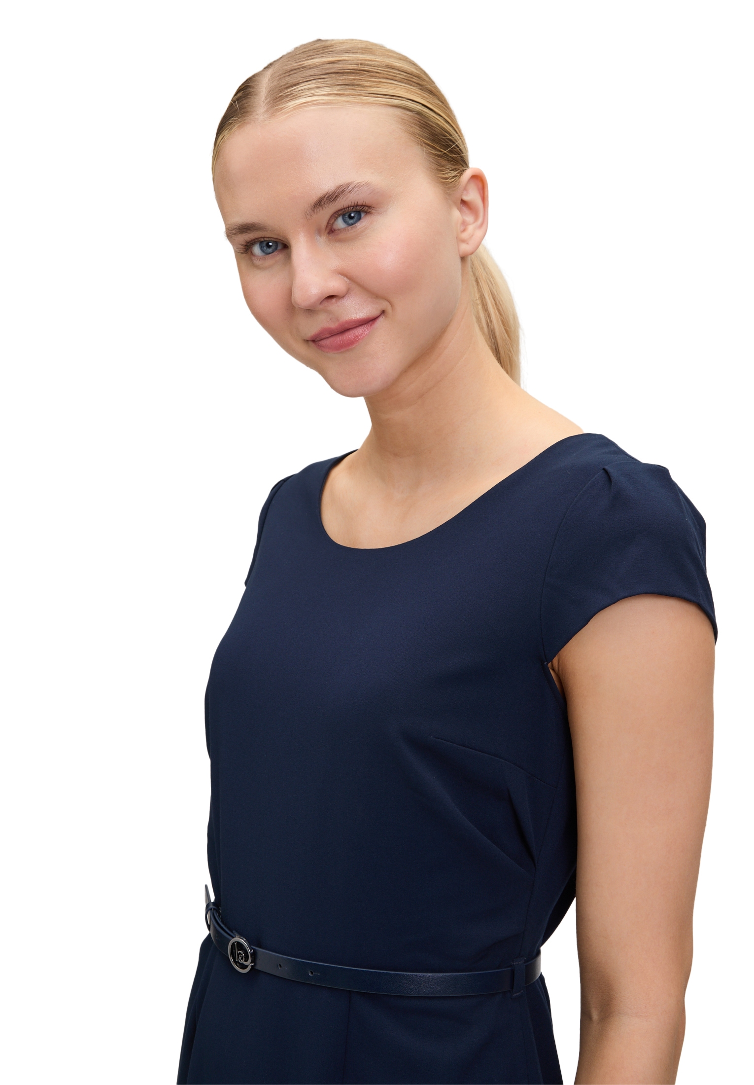 Betty&Co Etuikleid »Damen Etuikleid mit Gürtel« Ohne Tasche Gürtel