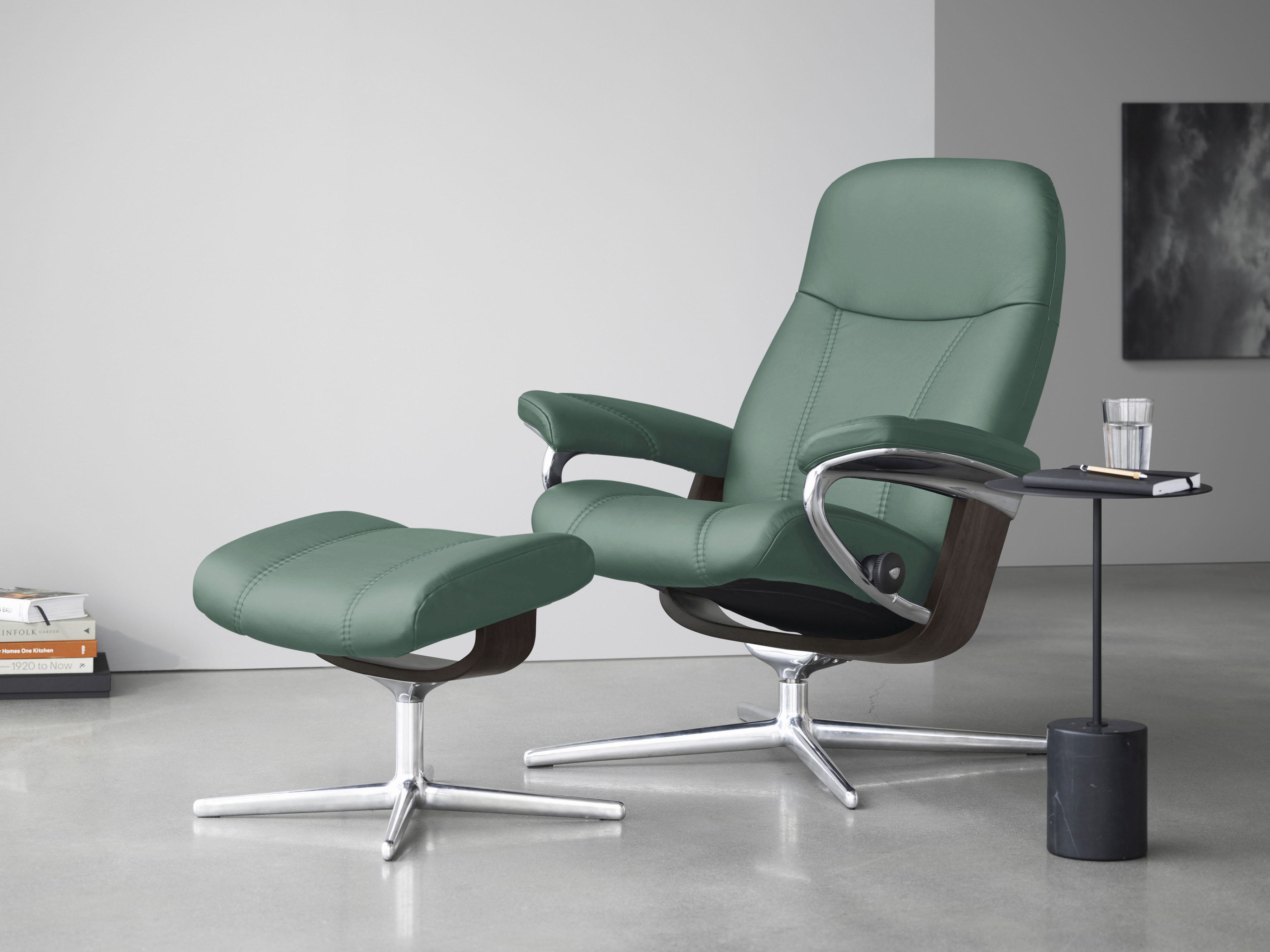 Stressless Relaxsessel "Consul" mit Cross Base, Größe S, M & L, Holzakzent Wenge