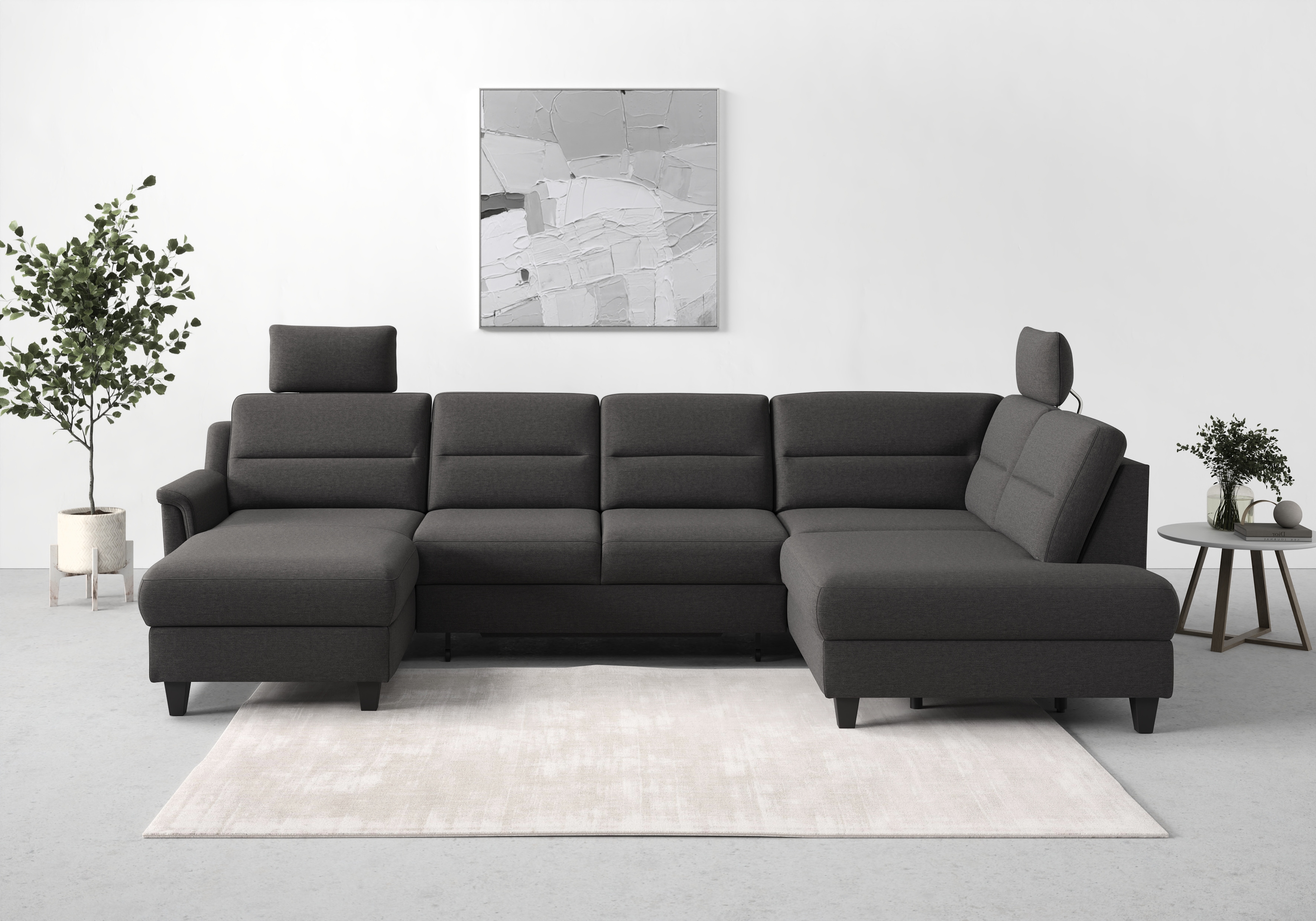 sit&more Wohnlandschaft "Farö U-Form" inklusive Federkern, wahlweise mit Schlaffunktion und Bettkasten