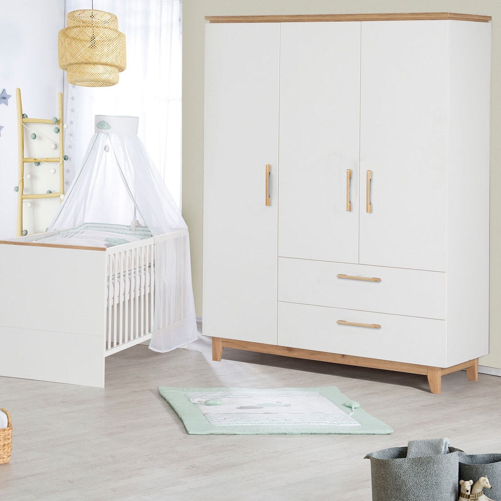 roba® Babyzimmer-Komplettset »Finn«, (Set, 3 St., Kinderbett, Schrank, Wickelkommode)