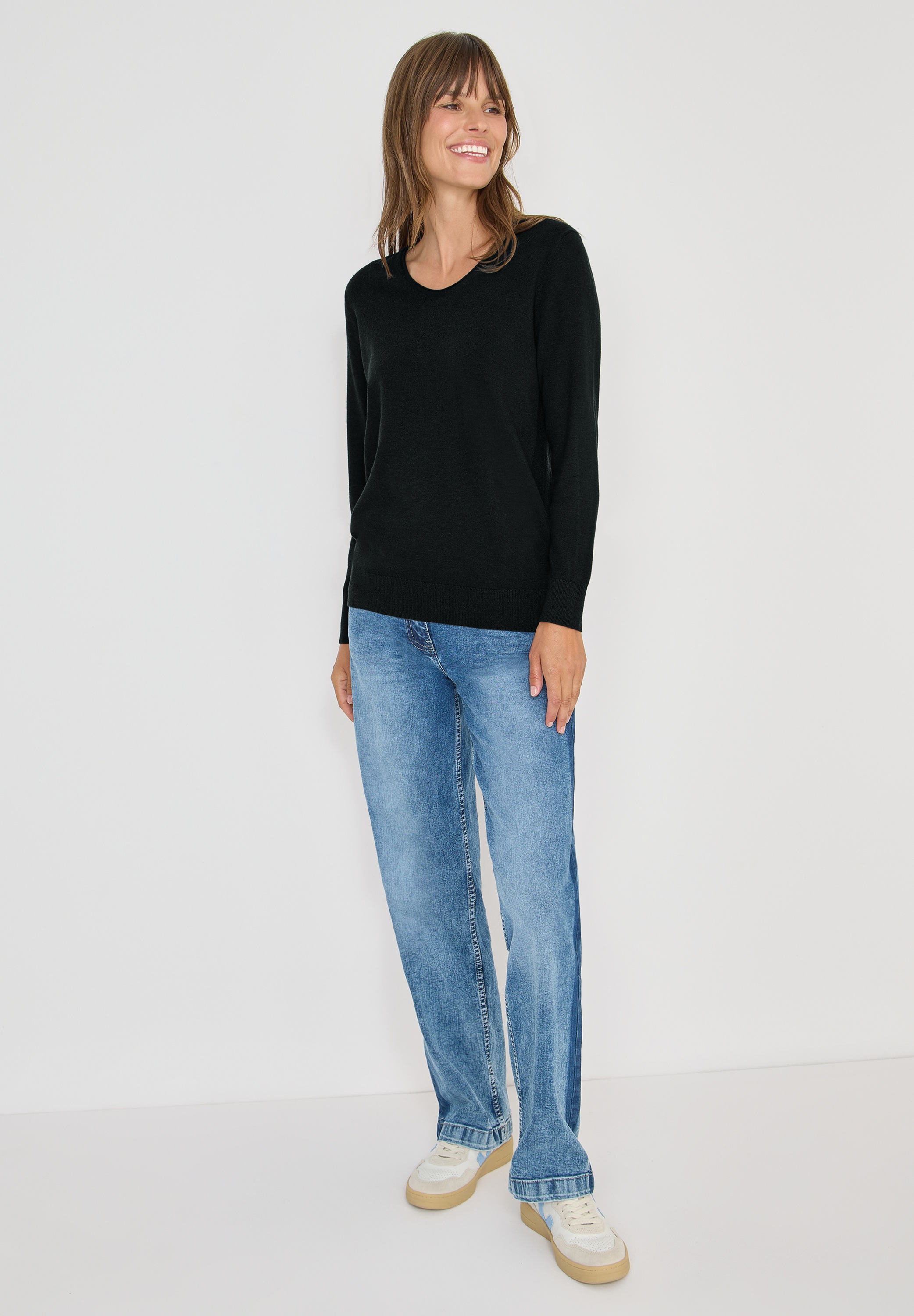 Cecil Strickpullover, mit Materialmix
