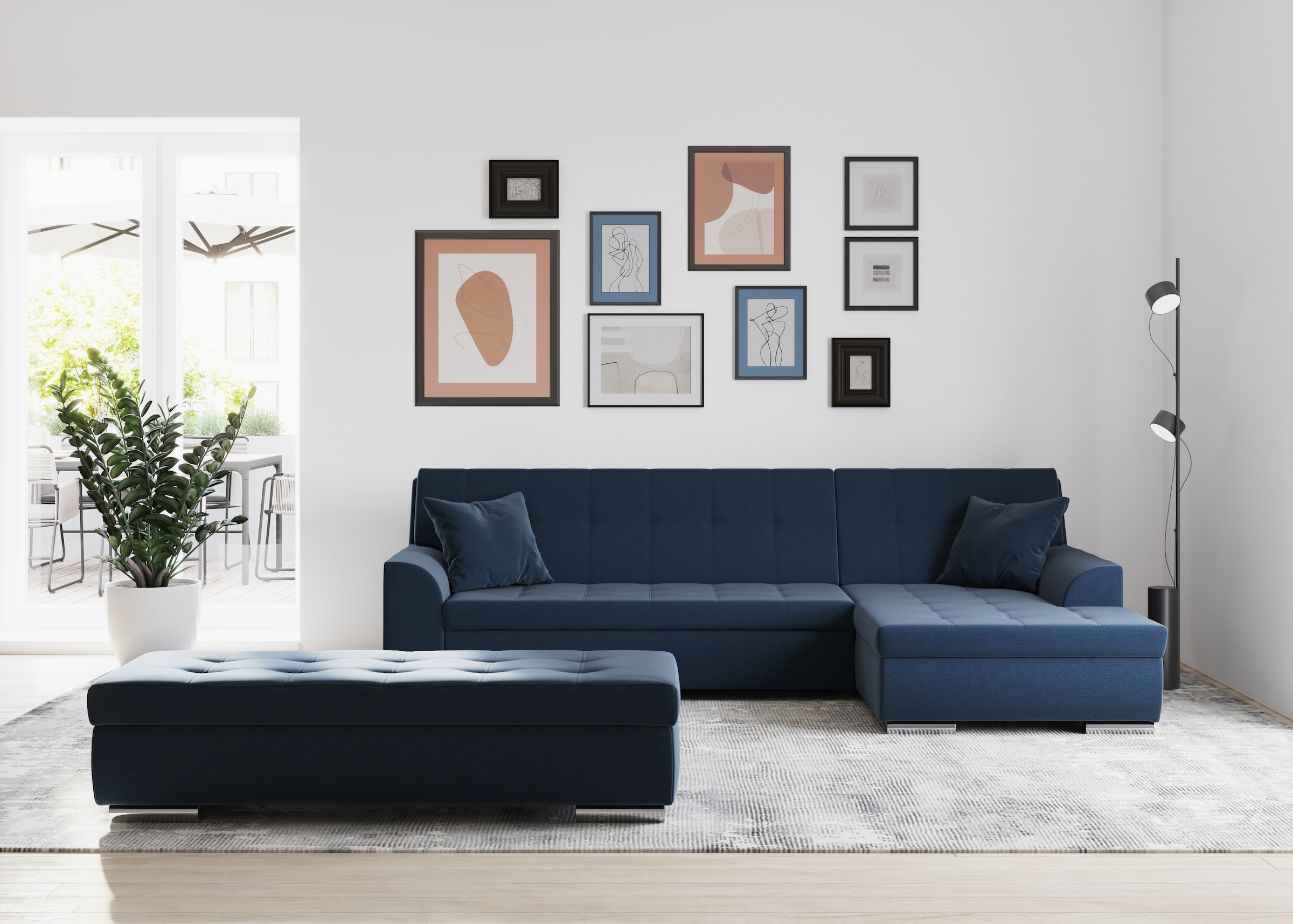 DOMO collection Ecksofa "Treviso viele Bezüge, auch in Cord, L-Form, B/T/H: günstig online kaufen