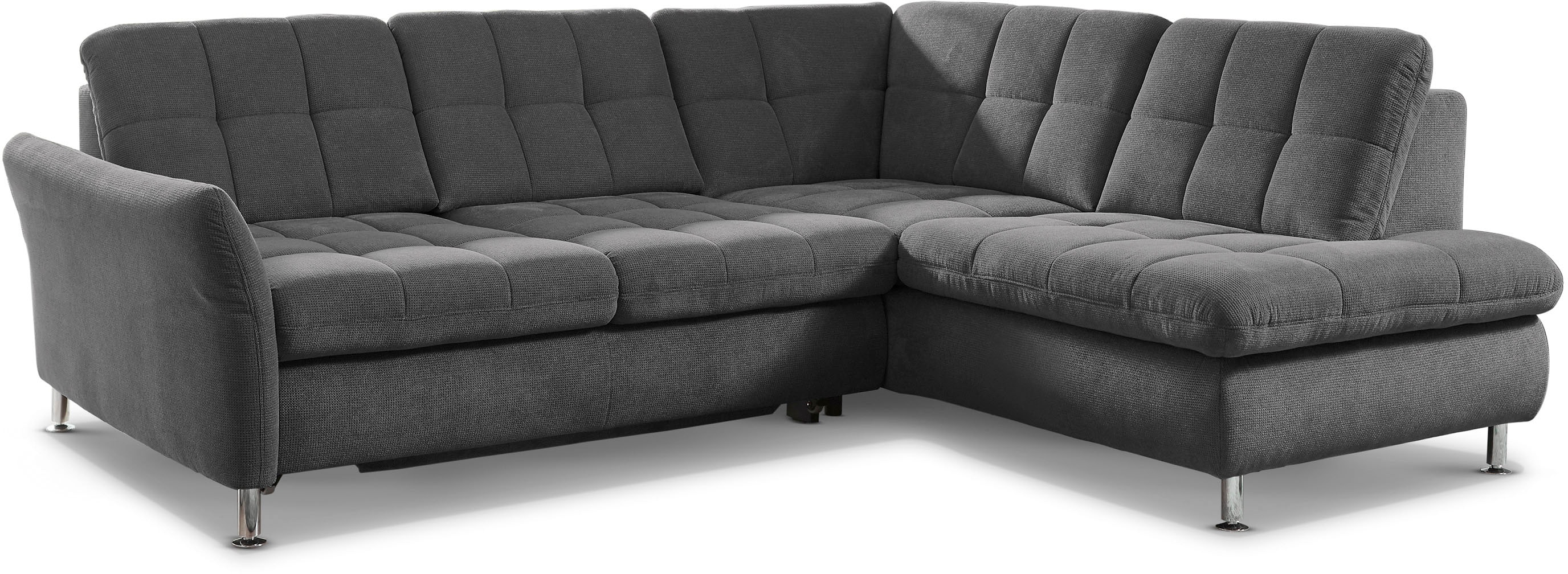 Die PlanBar Ecksofa "MP-IN20016 L-Form mit Federkern-Polsterung" wahlweise mit Kopfstützen und Schlaffunktion, mit Federkern-Polsterung