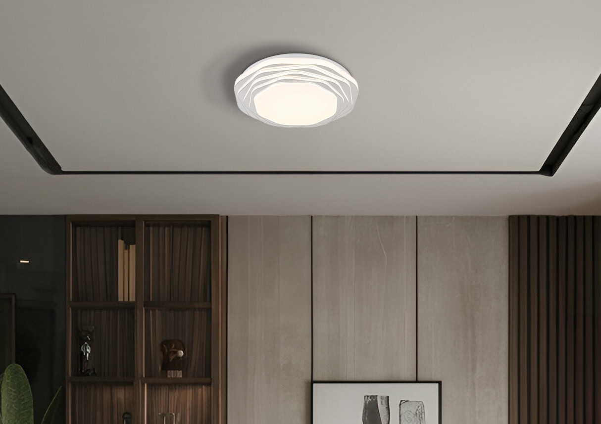 GLOBO LIGHTING LED Deckenleuchte »FLORDELIS«, Leuchtmittel LED-Modul | LED fest integriert, Deckenlampe/rund/Wohnzimmer/Schlafzimmer/elegant