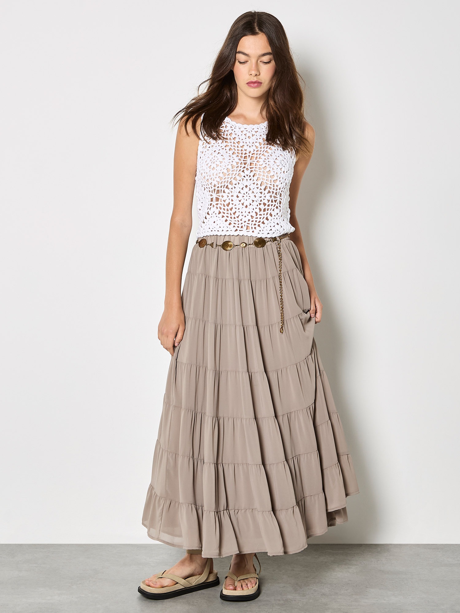 Apricot Crop-Top »Top« mit Häkeldetails