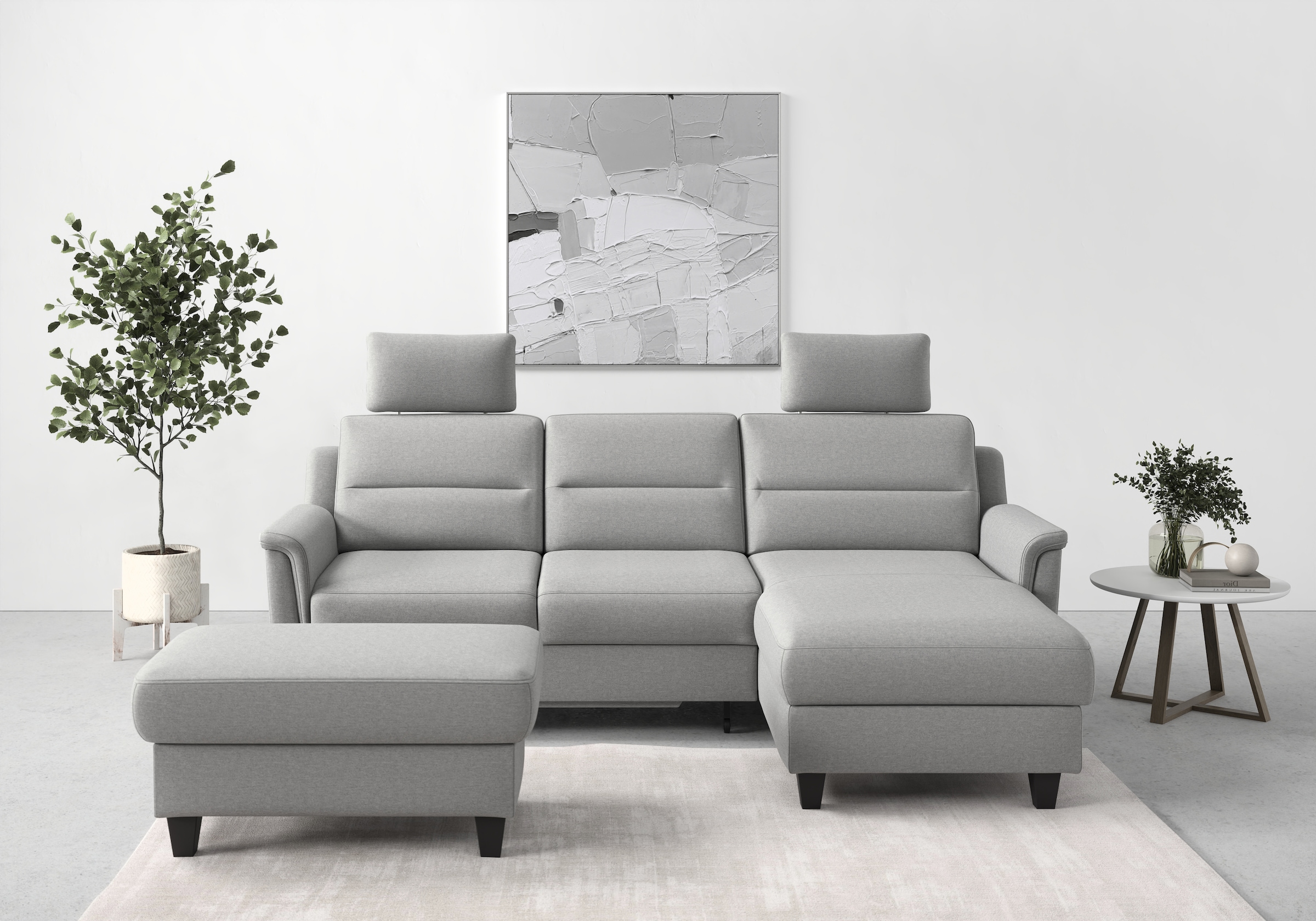sit&more Ecksofa "Farö L-Form" inklusive Federkern, wahlweise mit Schlaffunktion und Bettkasten