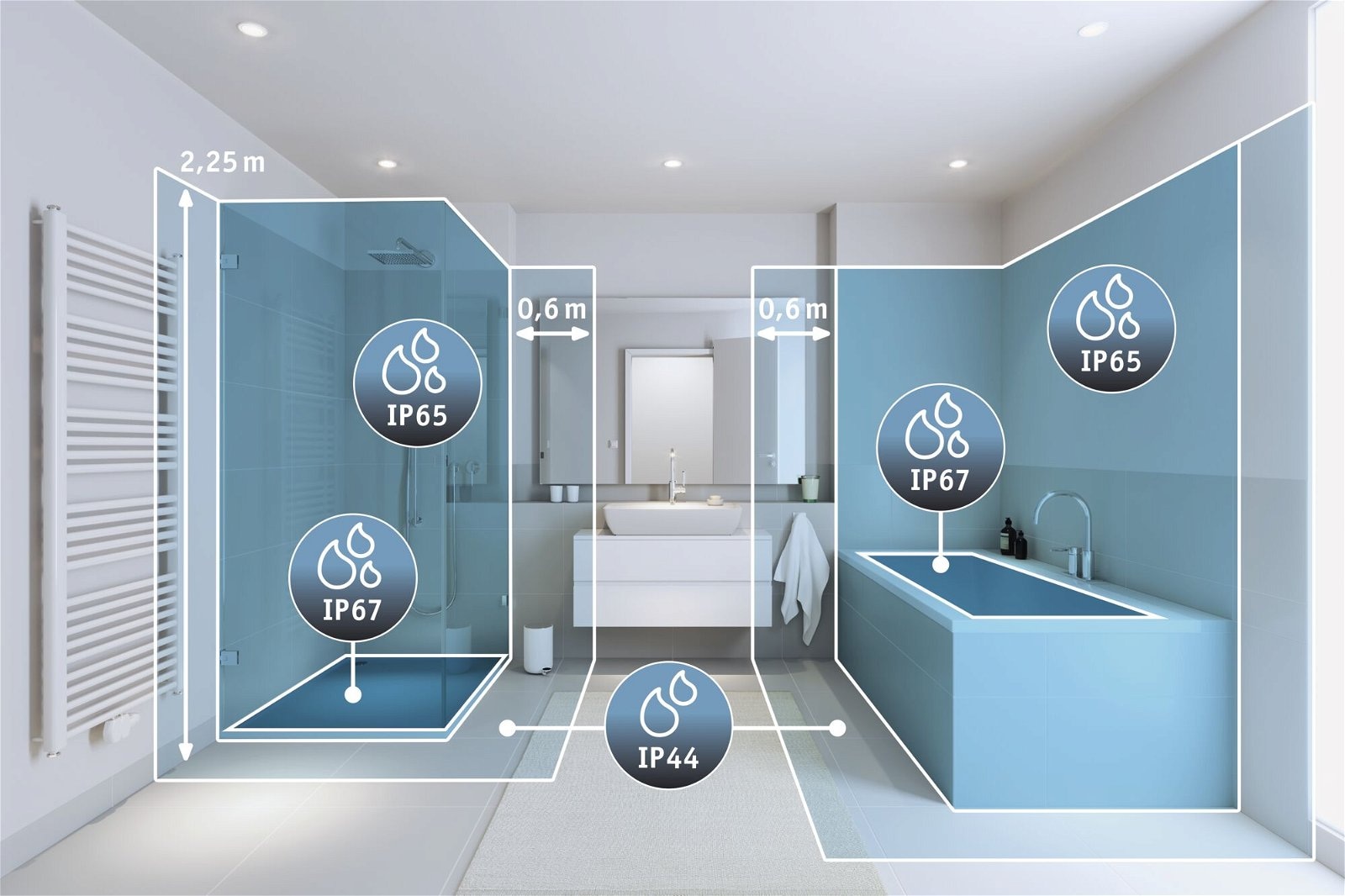 Paulmann LED Bad-Spiegelleuchte »Spiegel Miro«, Schutzart IP44, integr. LED Leuchtmodul, Touch-Funktion, Ø 50,0 cm