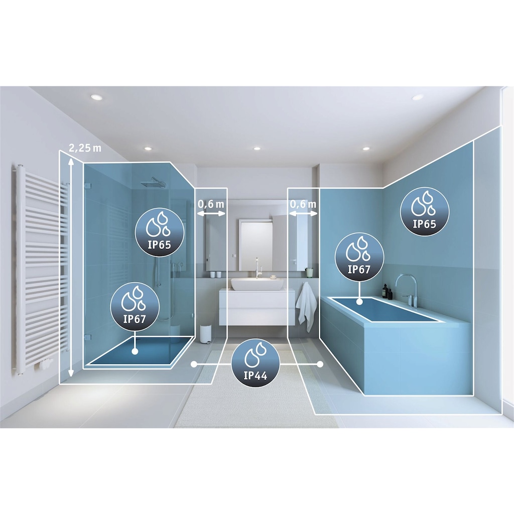 Paulmann Deckenleuchte »Selection Bathroom Luena IP65 max. 1x35W Weiß Glas/Metall«, 1 flammig-flammig