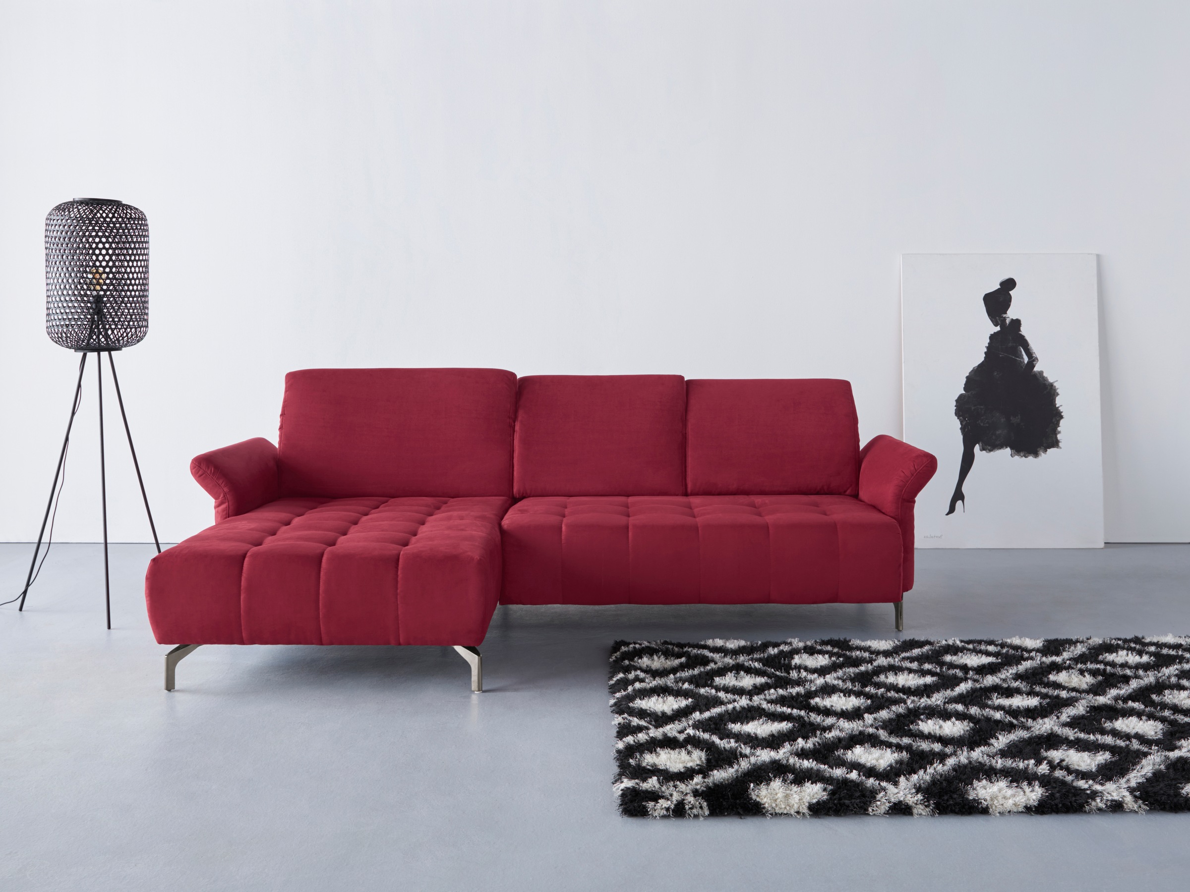 Home affaire Ecksofa "Fresh L-Form" Federkern, wahlweise Kopfteilverstellun günstig online kaufen