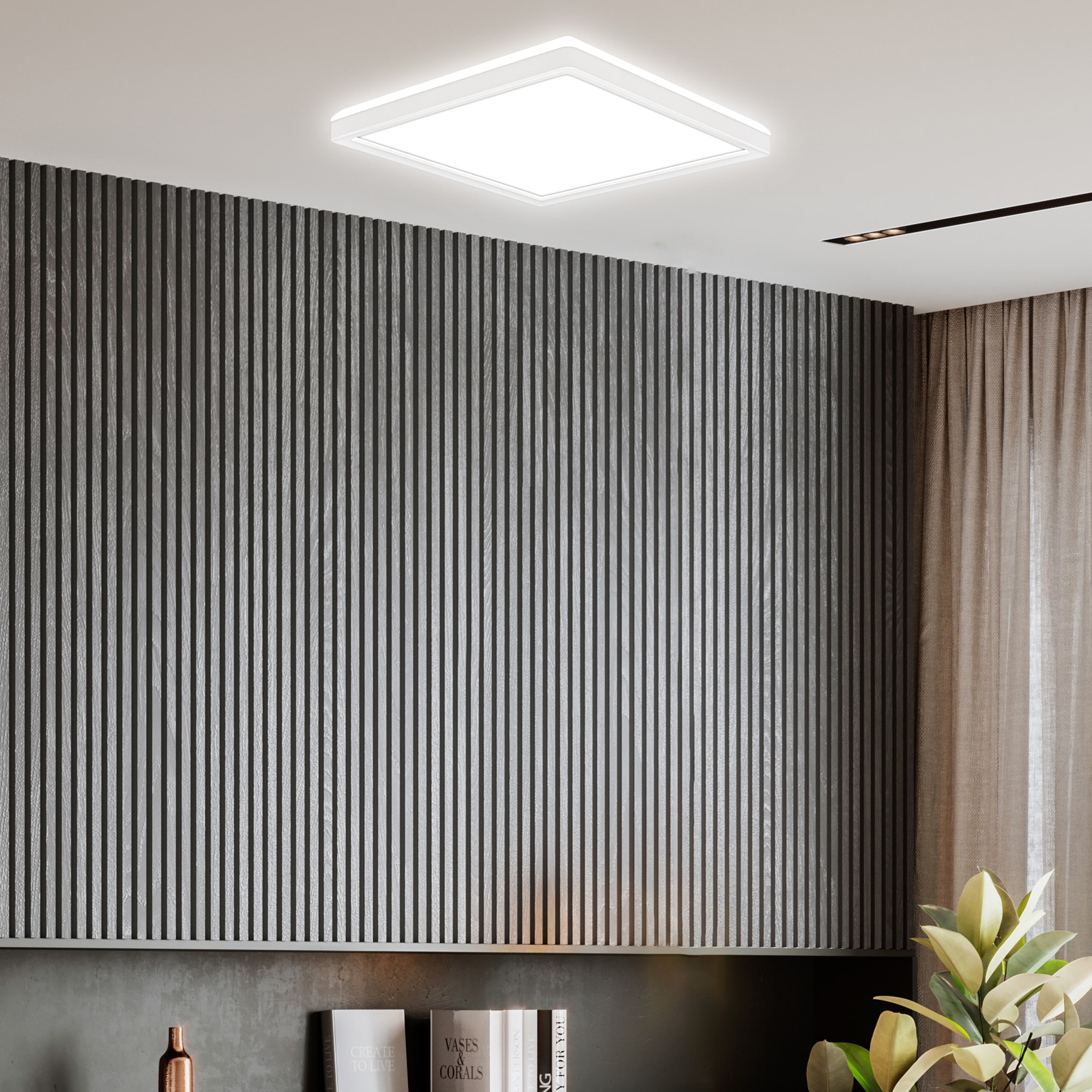 B.K.Licht LED Deckenleuchte »BKL1599 Ultraflache Deckenlampe, LED Panel mit Backlight«, 1 flammig, Leuchtmittel LED-Modul | LED fest integriert, 4.000K, 1.900 Lm, 16W, indirekte Hintergrundbeleuchtung, 24x24cm, Weiß