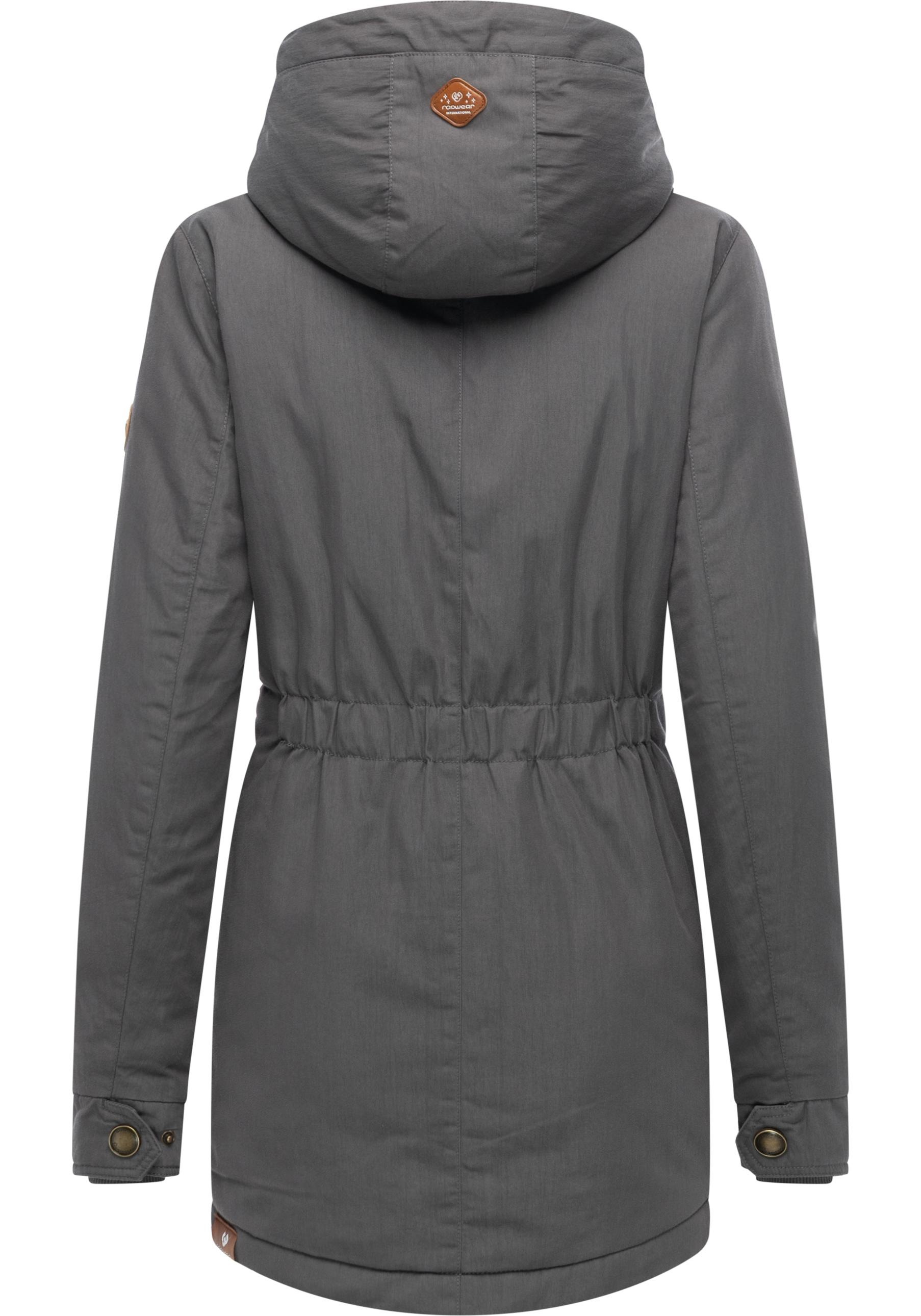 Winterjacke RAGWEAR "Monadena Parka YOUMODO", Damen, Gr. XL (42), stone, Obermaterial: 68% Baumwolle, 32% Nylon; Innenfutter: 100% Polyester; Wattierung: 100% Polyester, figurbetont Po-bedeckend, hoch geschlossener Ausschnitt, verstellbar Rippstrickbündch 2