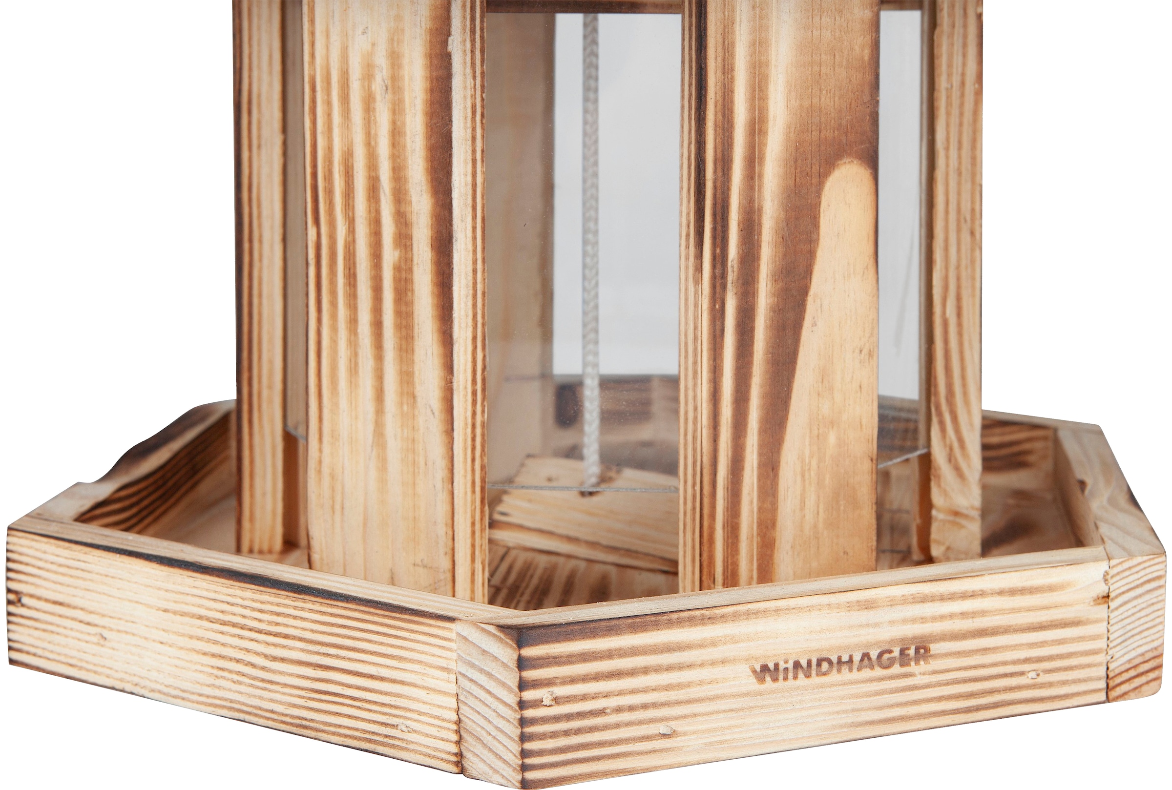 Windhager Vogelhaus »Wilder Kaiser, Vogelfuttersilo aus Echtholz« Futterstation inkl. Aufhängung und Sitzmöglichkeit, Füllvolumen 3l