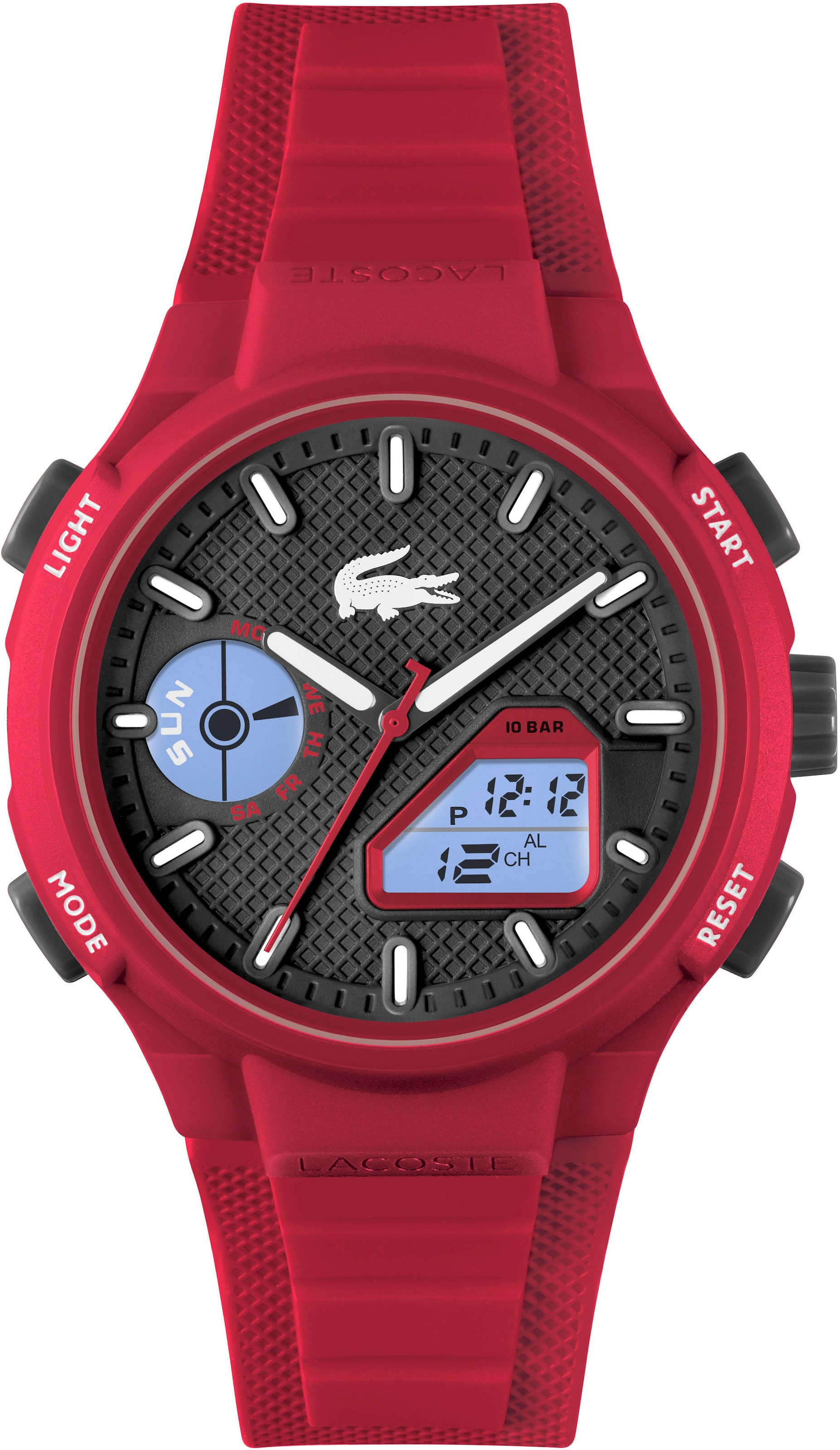 Lacoste Quarzuhr »LC33«, Armbanduhr, Herrenuhr, Silikonarmband, analog, digital