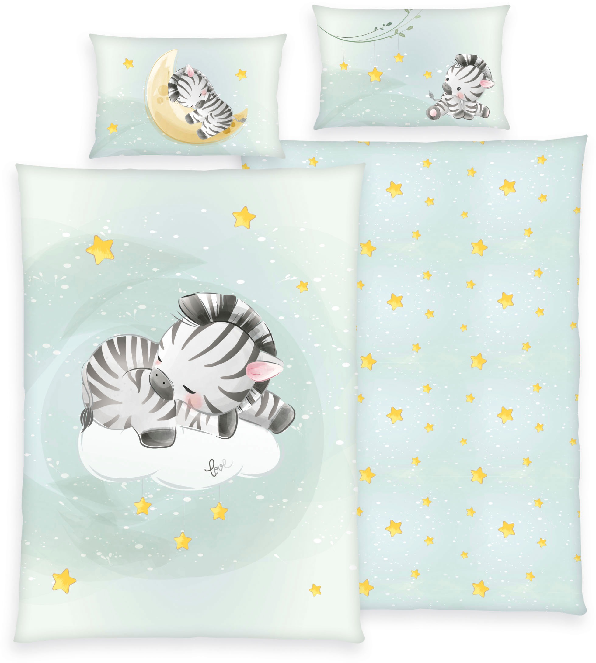 Baby Best Babybettwäsche "babybest Zebra" 2 Stk. tlg. mit liebevollem Motiv günstig online kaufen