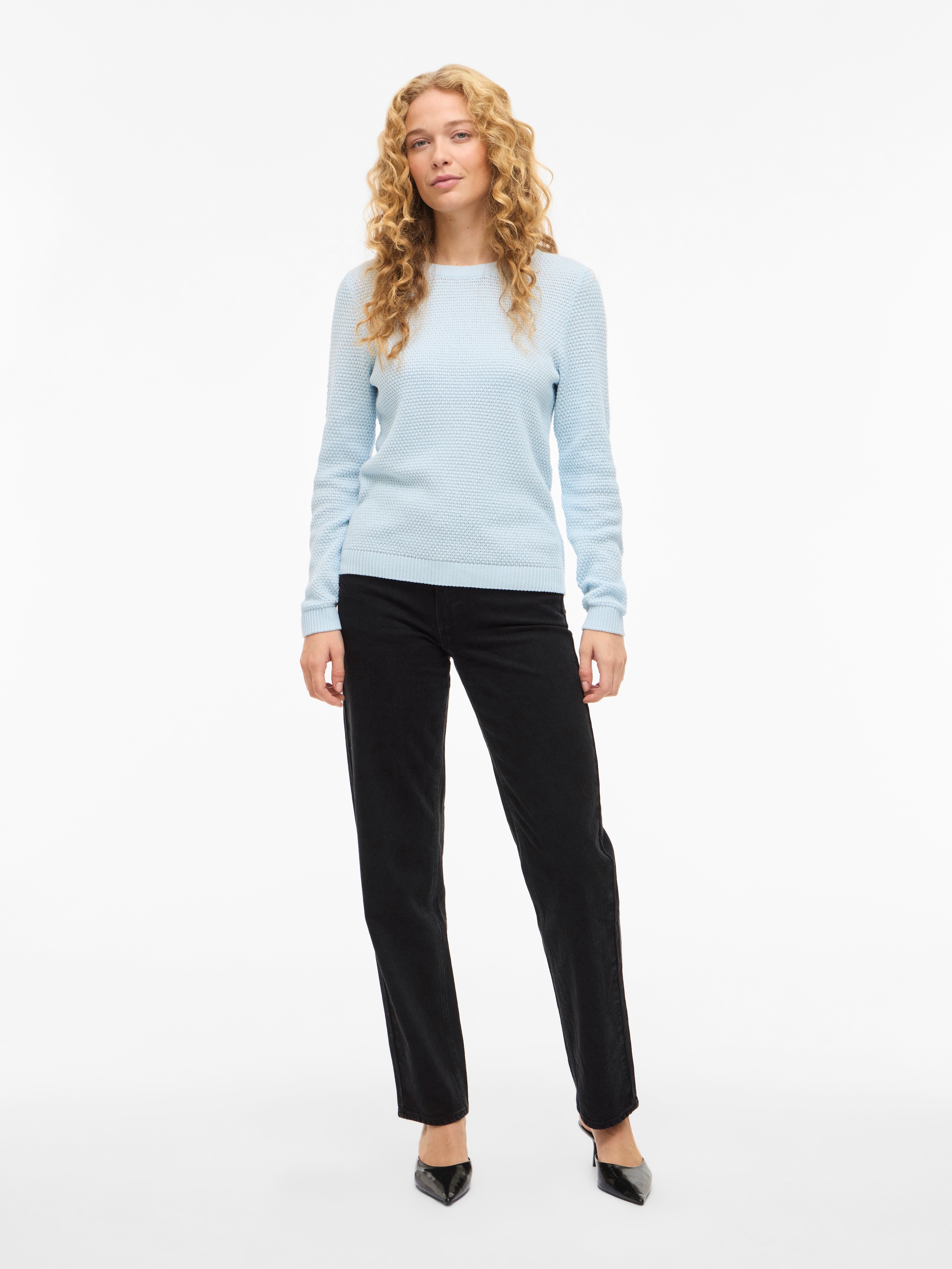 Vila 1100000002199 »VIDALO O-NECK L/S KNIT TOP- NOOS« Baumwolle, regular fit