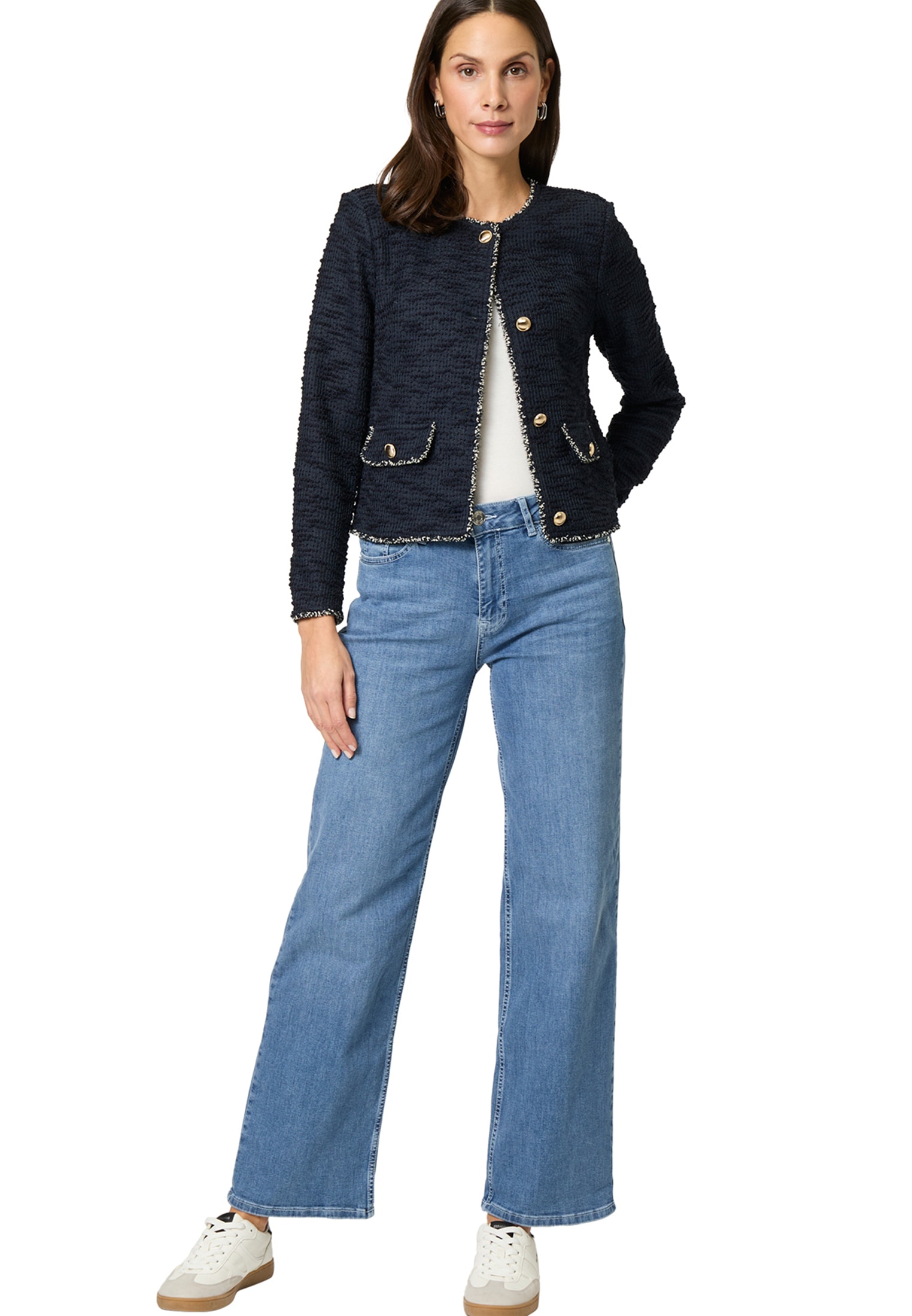 Zero Jackenblazer »zero Blazer Bouclè mit Knöpfen«, Knopfleiste