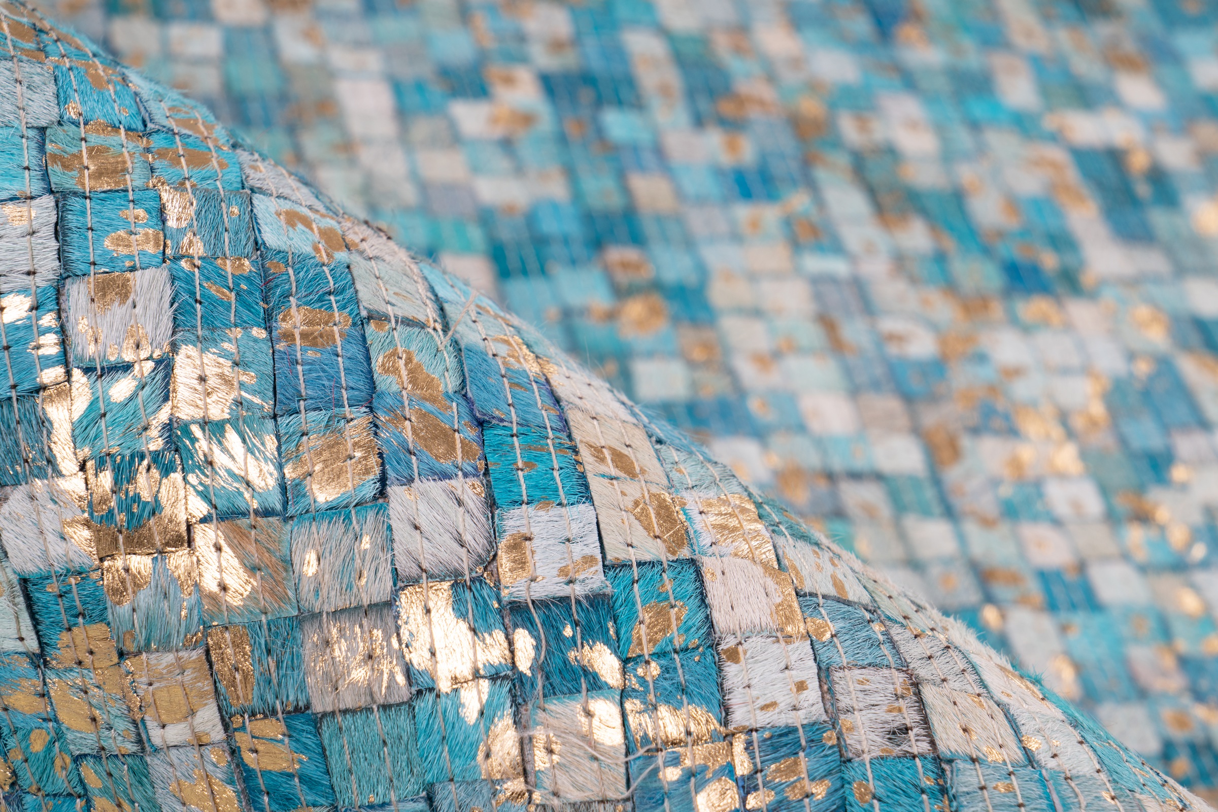Arte Espina Teppich »Finish 100«, rechteckig, natürlicher Lederteppich,mit glänzender Metallic-Farbe,Rücken aus Filz