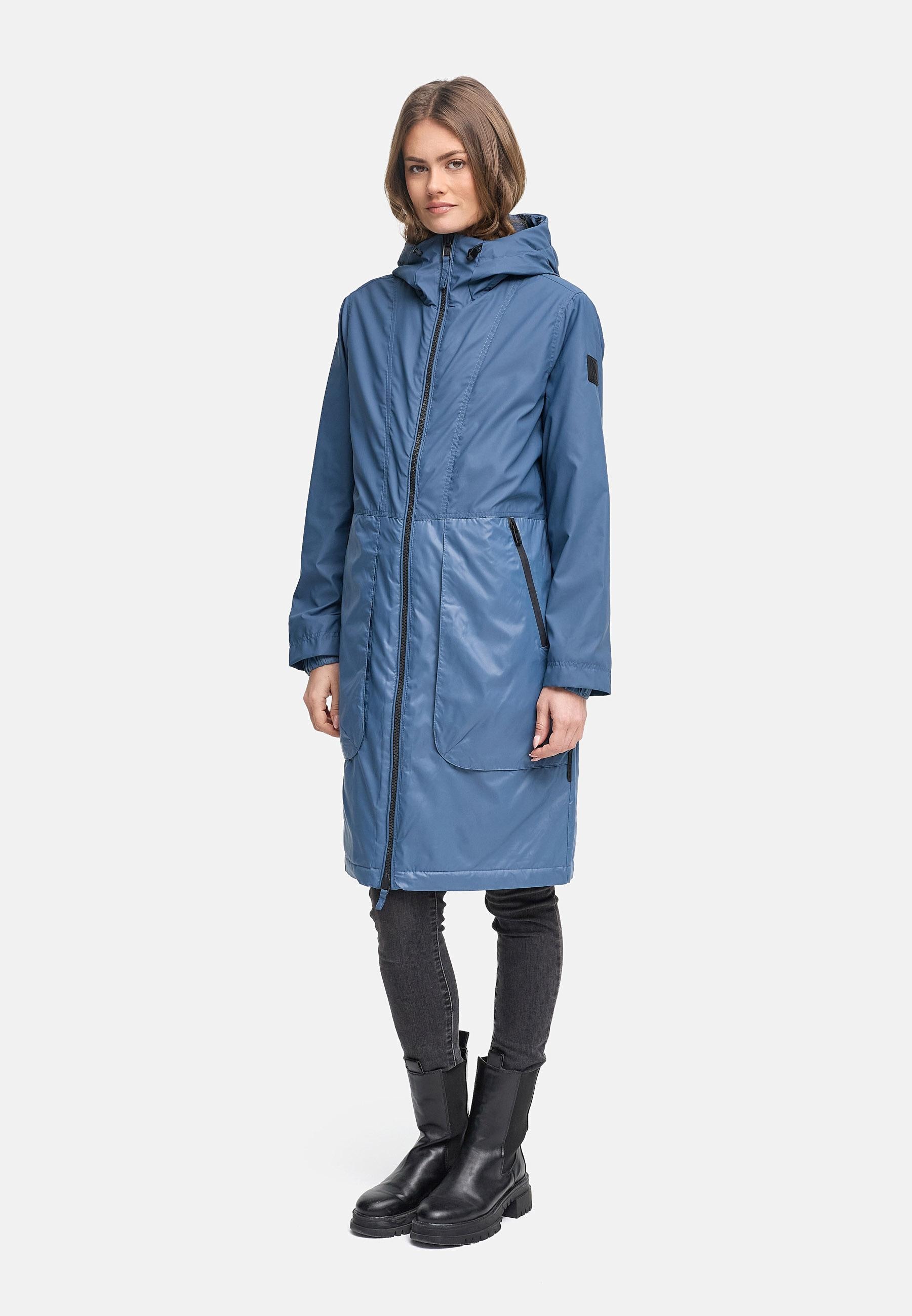 Navahoo Langmantel »Edelumhang 14« Wasserabweisender Übergangsmantel mit Kapuze