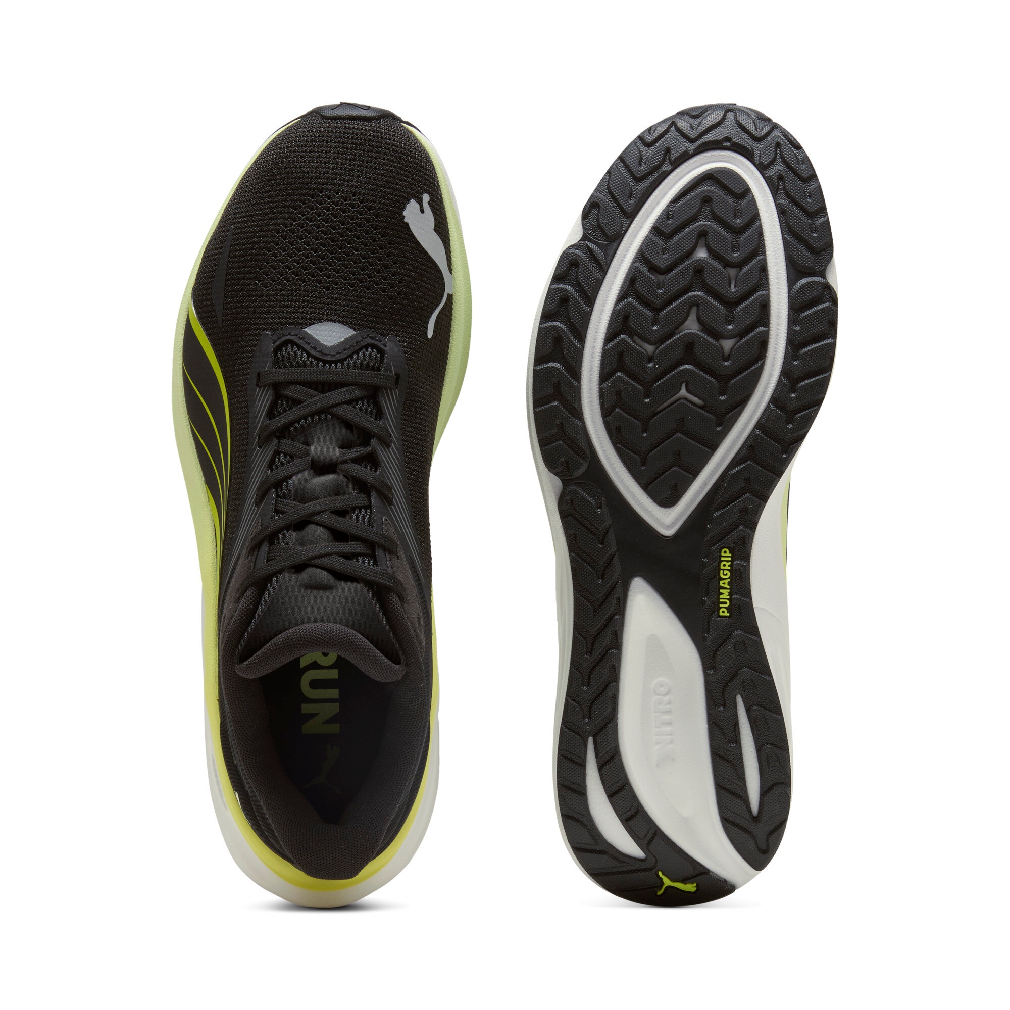 Laufschuh PUMA "ELECTRIFY NITRO 4", Herren, Gr. 41, puma schwarz, apple spritz, lux lime, Synthetik, Schuhe Laufschuh, mit atmungsaktivem Mesh-Obermaterial, mit herausnehmbarer Innensohle 7