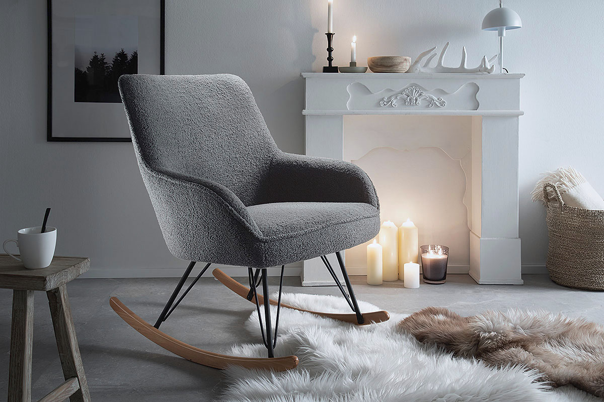 MCA furniture Schaukelstuhl "HOPKINS" () 1 Stk. Microfaser Kufe: Buche, eic günstig online kaufen