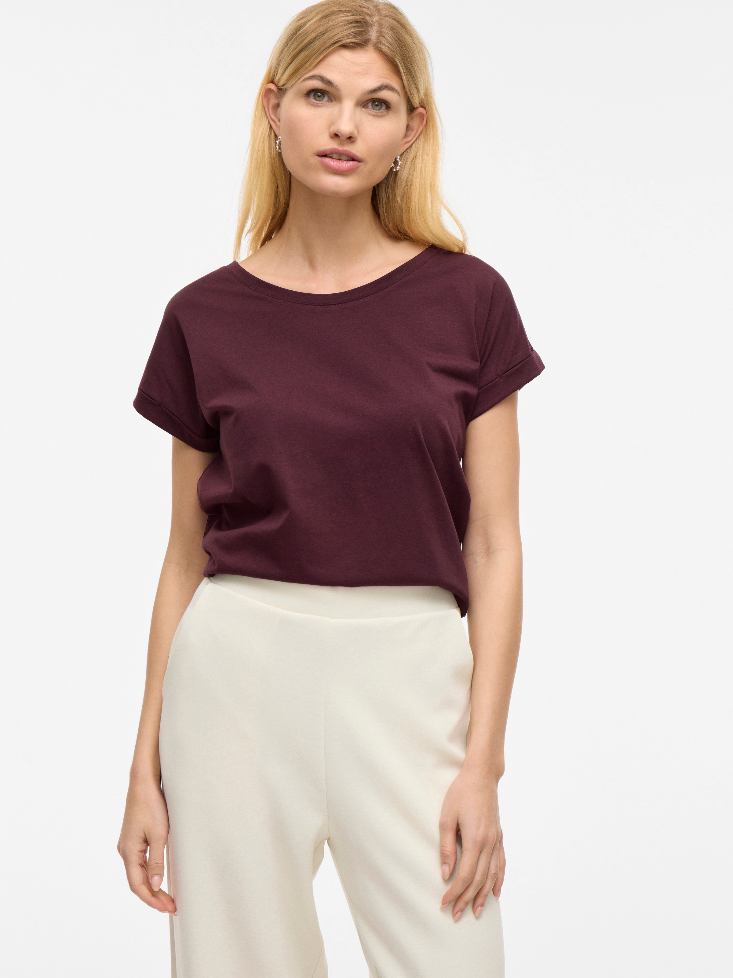 Vila Rundhalsshirt "VIDREAMERS NEW PURE T-SHIRT/SU-NOOS", Basic Damen-T-Shi günstig online kaufen
