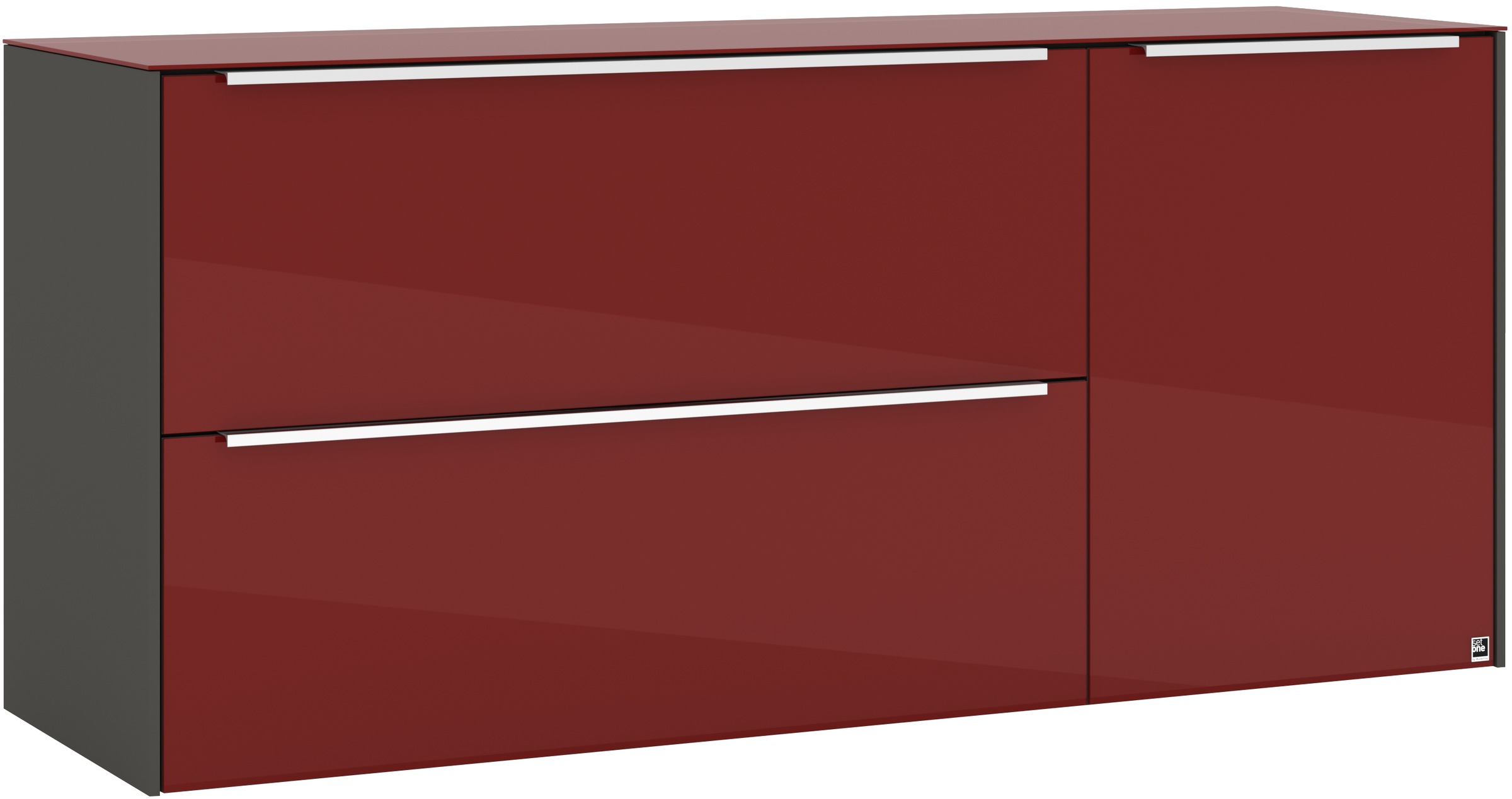 set one by Musterring Lowboard "reno-Dielen" 1 Stk. tlg. Mit Gleitern und i günstig online kaufen