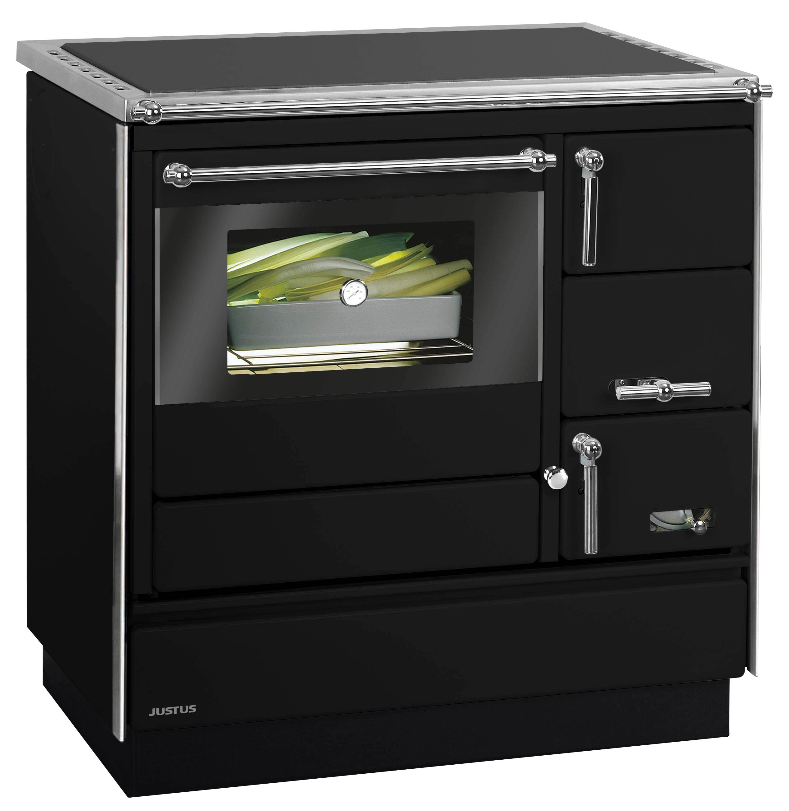 JUSTUS Festbrennstoffherd "Linz II", schwarz, Kaminöfen